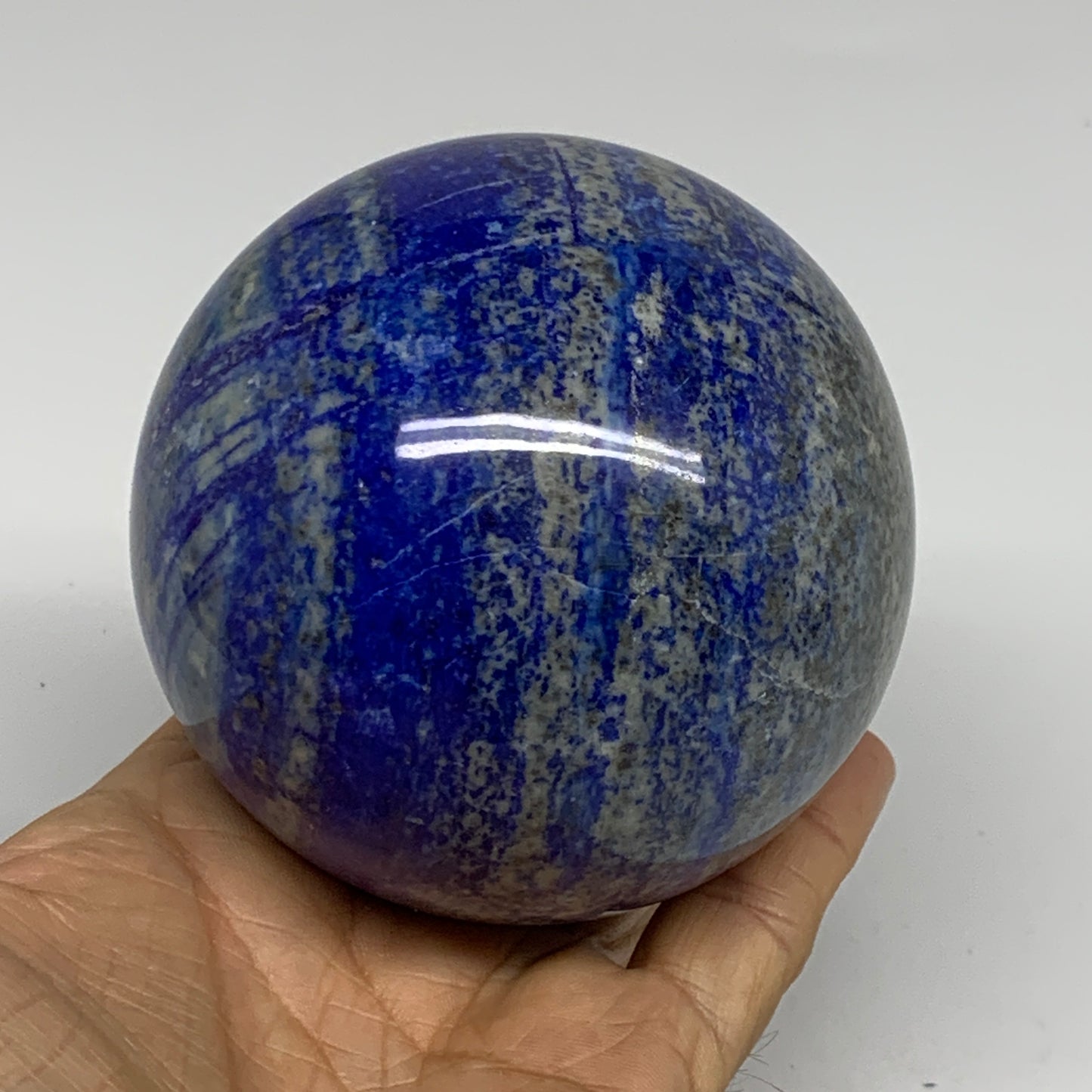 2.14 lbs, 3.4" (85mm), Lapis Lazuli Sphere Ball Gemstone @Afghanistan, B33216