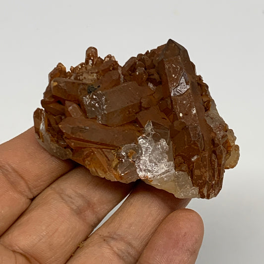 57.9g, 2.4"x1.8"x1.1", Orange Quartz Cluster Crystal Terminated @Brazil, B28923