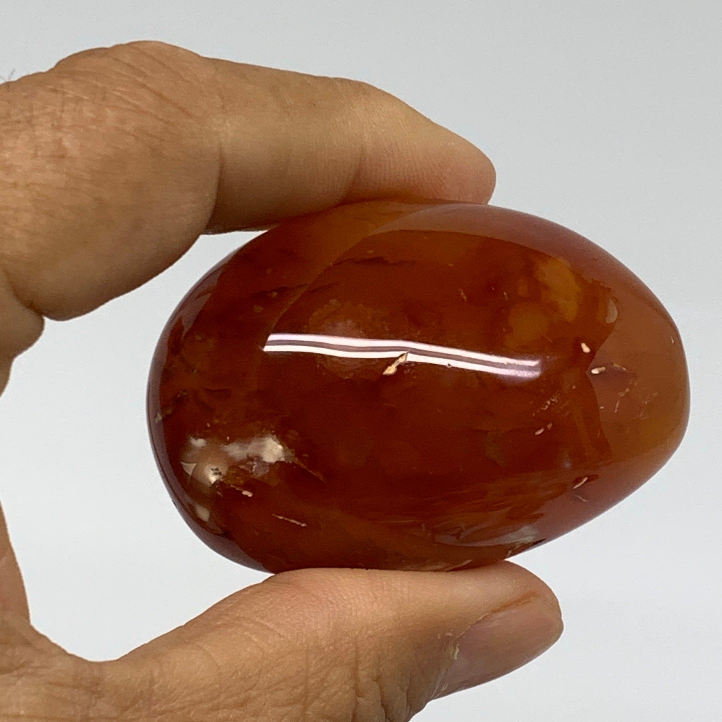 215.2g, 1.9"-2", 3pcs, Red Carnelian Palm-Stone Gem Crystal Polished, B37606
