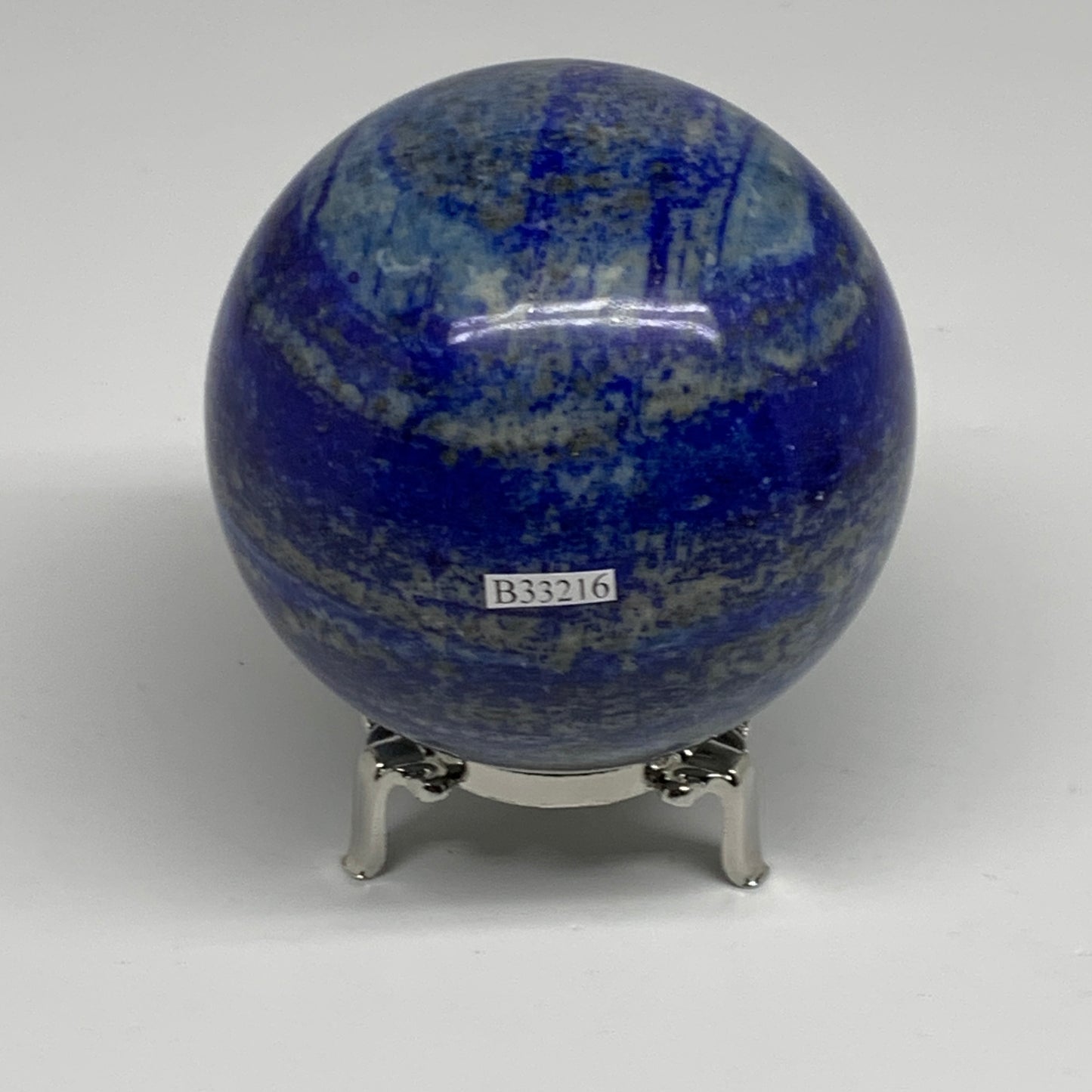 2.14 lbs, 3.4" (85mm), Lapis Lazuli Sphere Ball Gemstone @Afghanistan, B33216