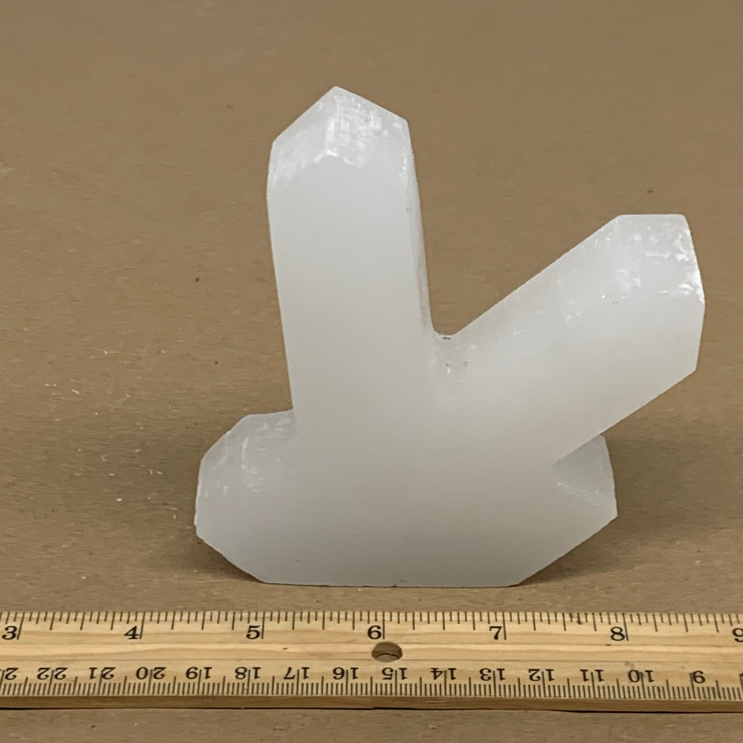 0.85 lbs, 4.3"x3.7"x1.1", Natural Selenite Crystals Carved,Home Decor, B35981