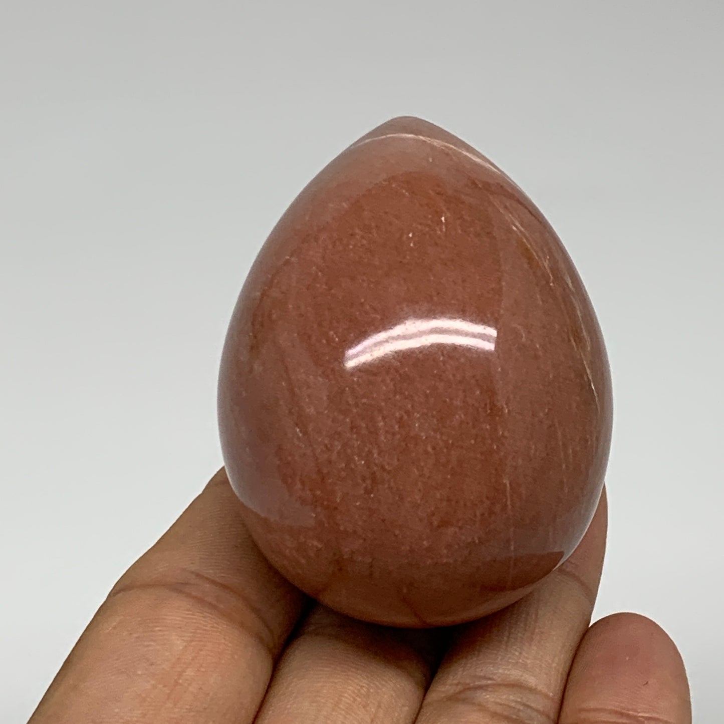 142.1g, 2.2"x1.7", Natural Red Aventurine Egg Polished Gemstone, B35343