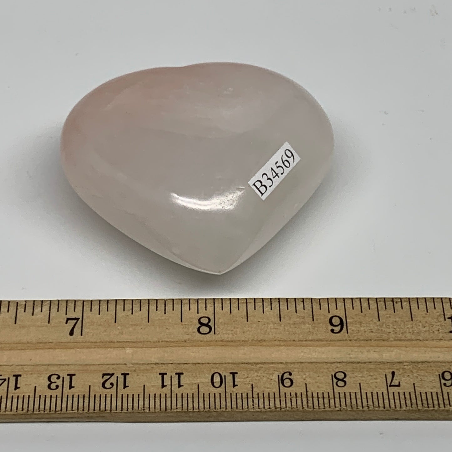 101.4g, 2"x2.2"x1",  Rose Quartz Heart Healing Crystal @Madagascar, B34569