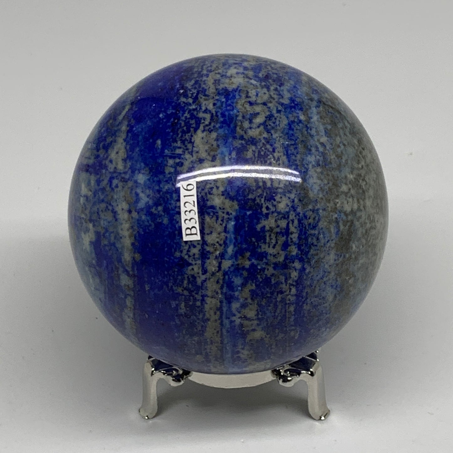 2.14 lbs, 3.4" (85mm), Lapis Lazuli Sphere Ball Gemstone @Afghanistan, B33216