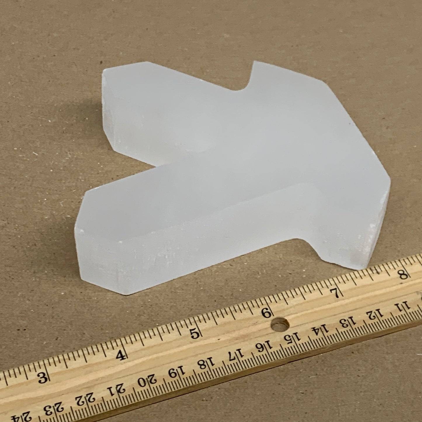 0.85 lbs, 4.3"x3.7"x1.1", Natural Selenite Crystals Carved,Home Decor, B35981