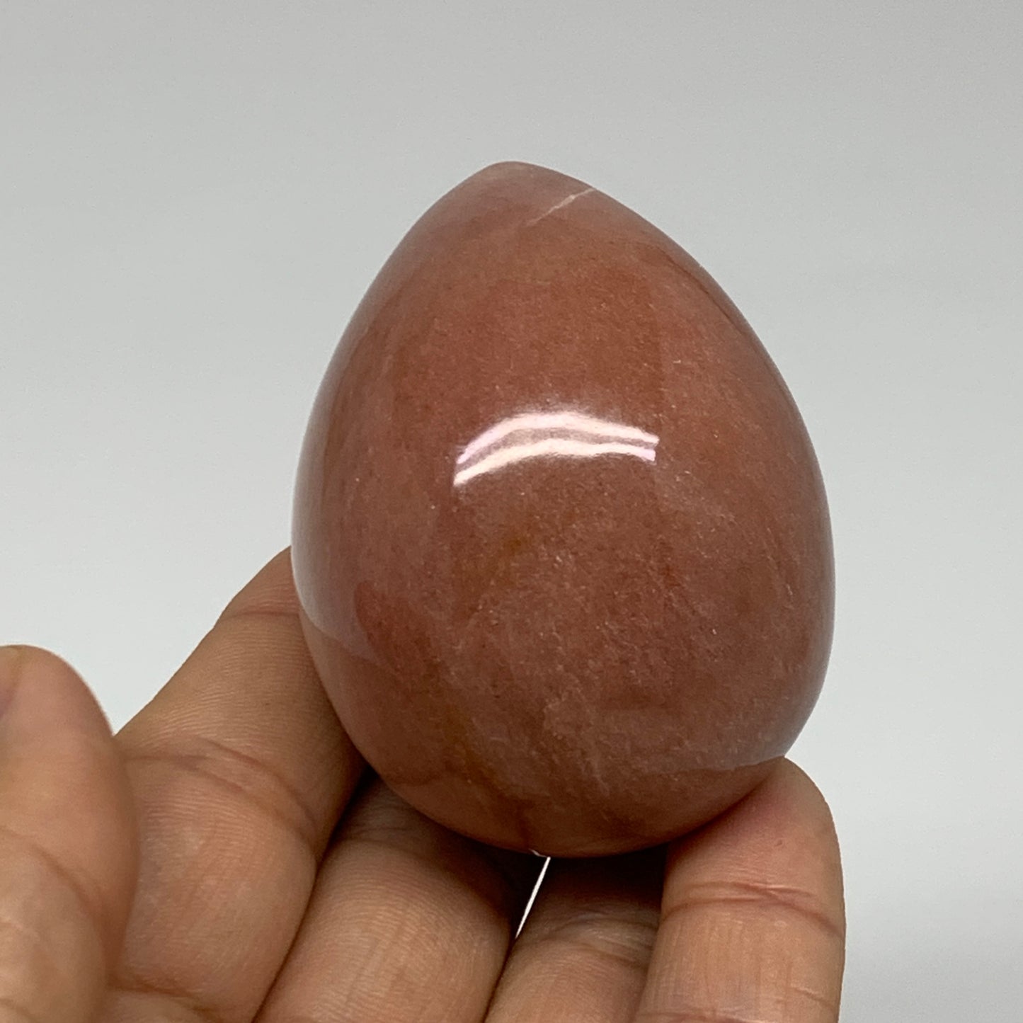 142.1g, 2.2"x1.7", Natural Red Aventurine Egg Polished Gemstone, B35343