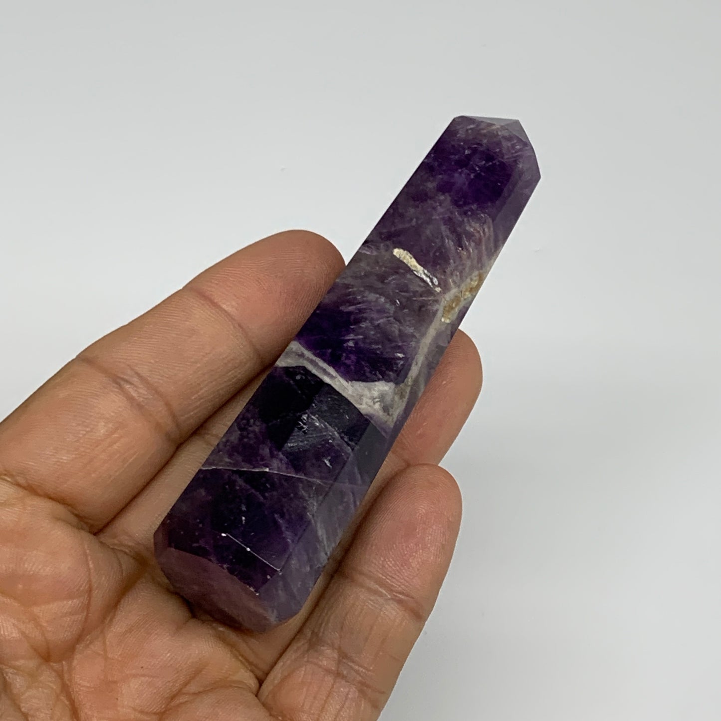 72.1g,  3.6"x0.9", Natural Amethyst Tower Point Obelisk @Brazil, B31236