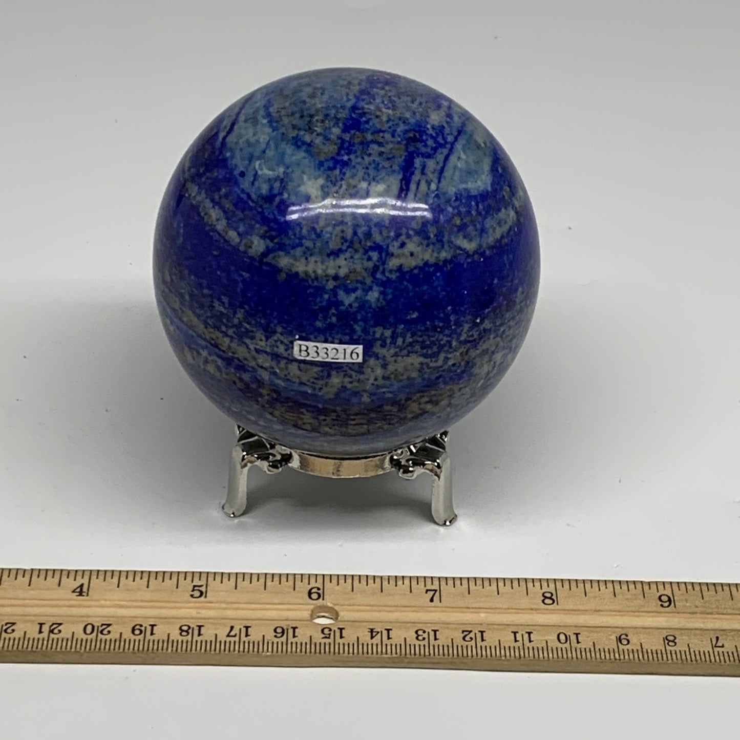 2.14 lbs, 3.4" (85mm), Lapis Lazuli Sphere Ball Gemstone @Afghanistan, B33216