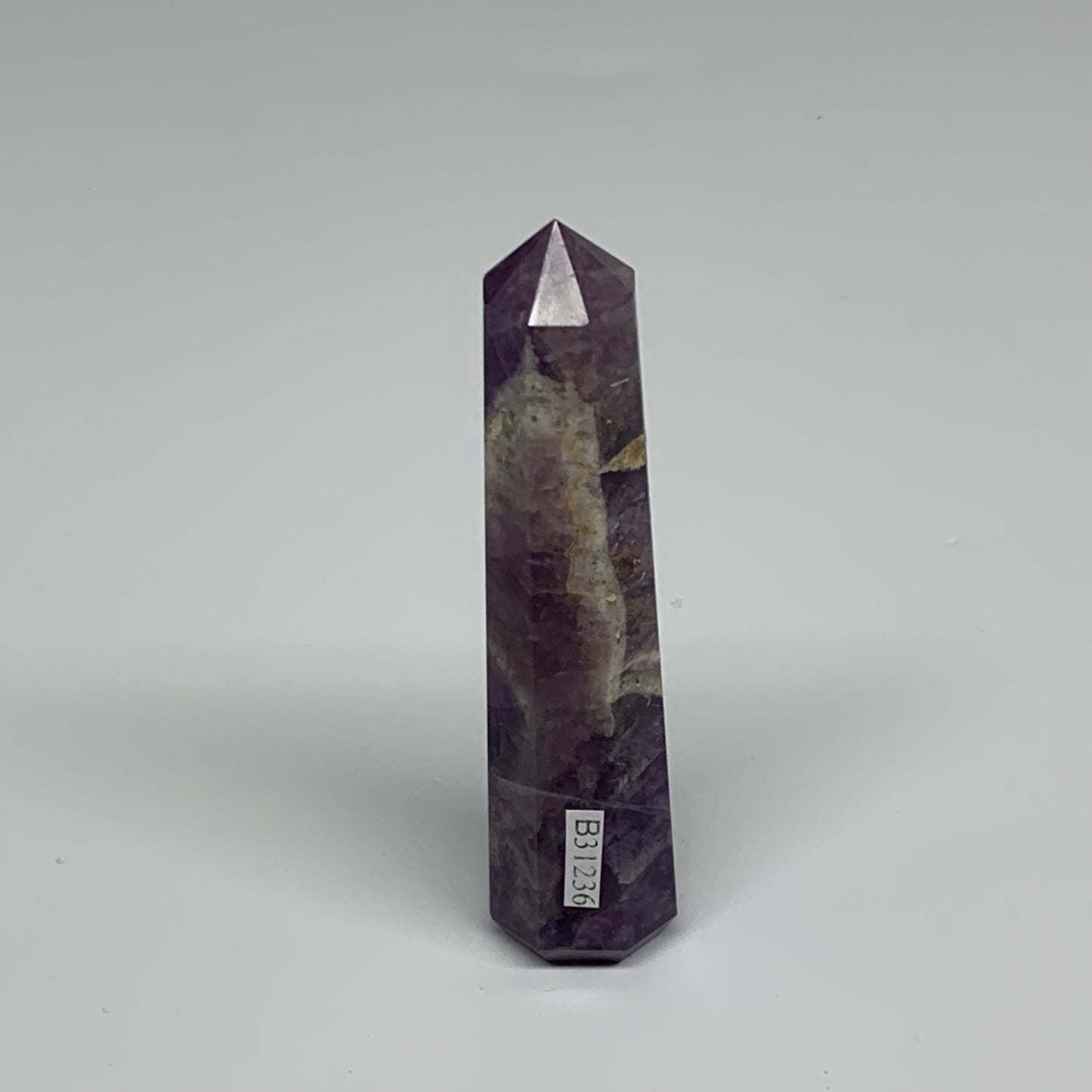 72.1g,  3.6"x0.9", Natural Amethyst Tower Point Obelisk @Brazil, B31236