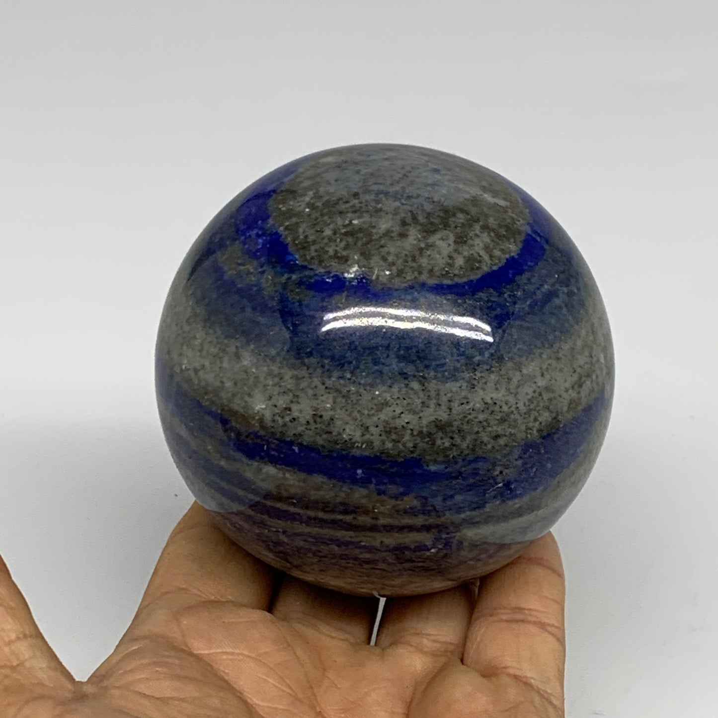 1.68 lbs, 3.1" (78mm), Lapis Lazuli Sphere Ball Gemstone @Afghanistan, B33217
