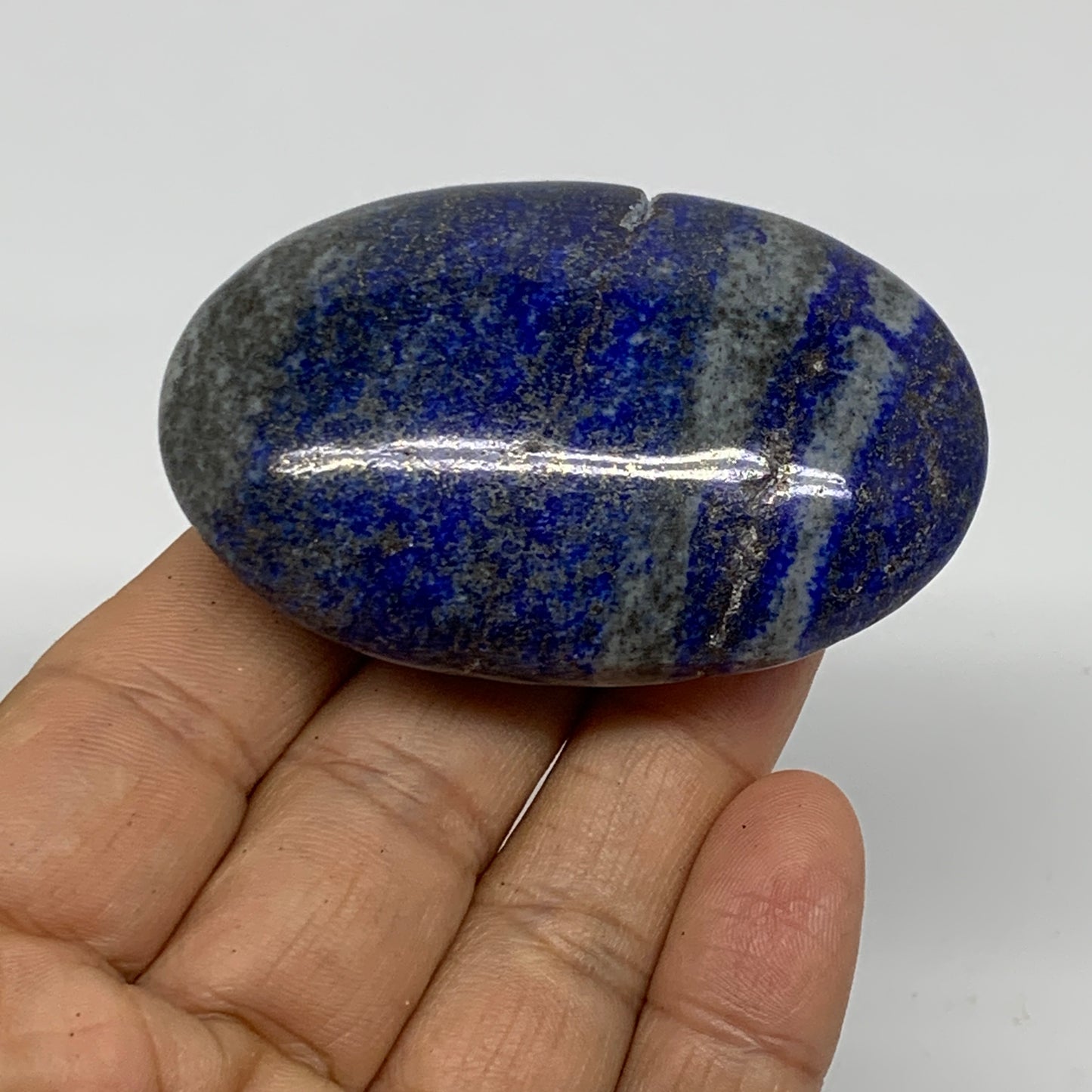100g, 2.5"x1.7"x0.8", Natural Lapis Lazuli Palm Stone @Afghanistan, B36699