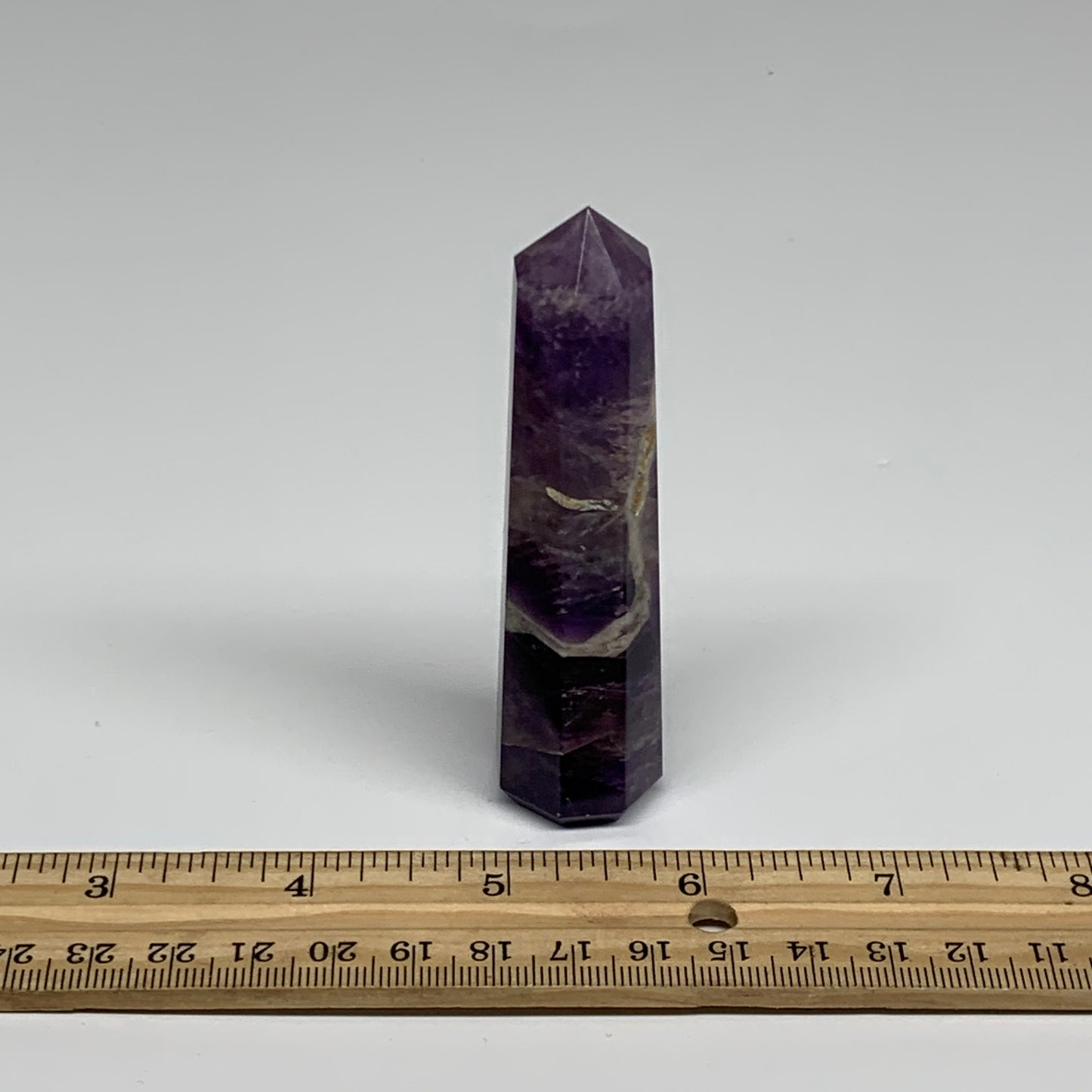 72.1g,  3.6"x0.9", Natural Amethyst Tower Point Obelisk @Brazil, B31236