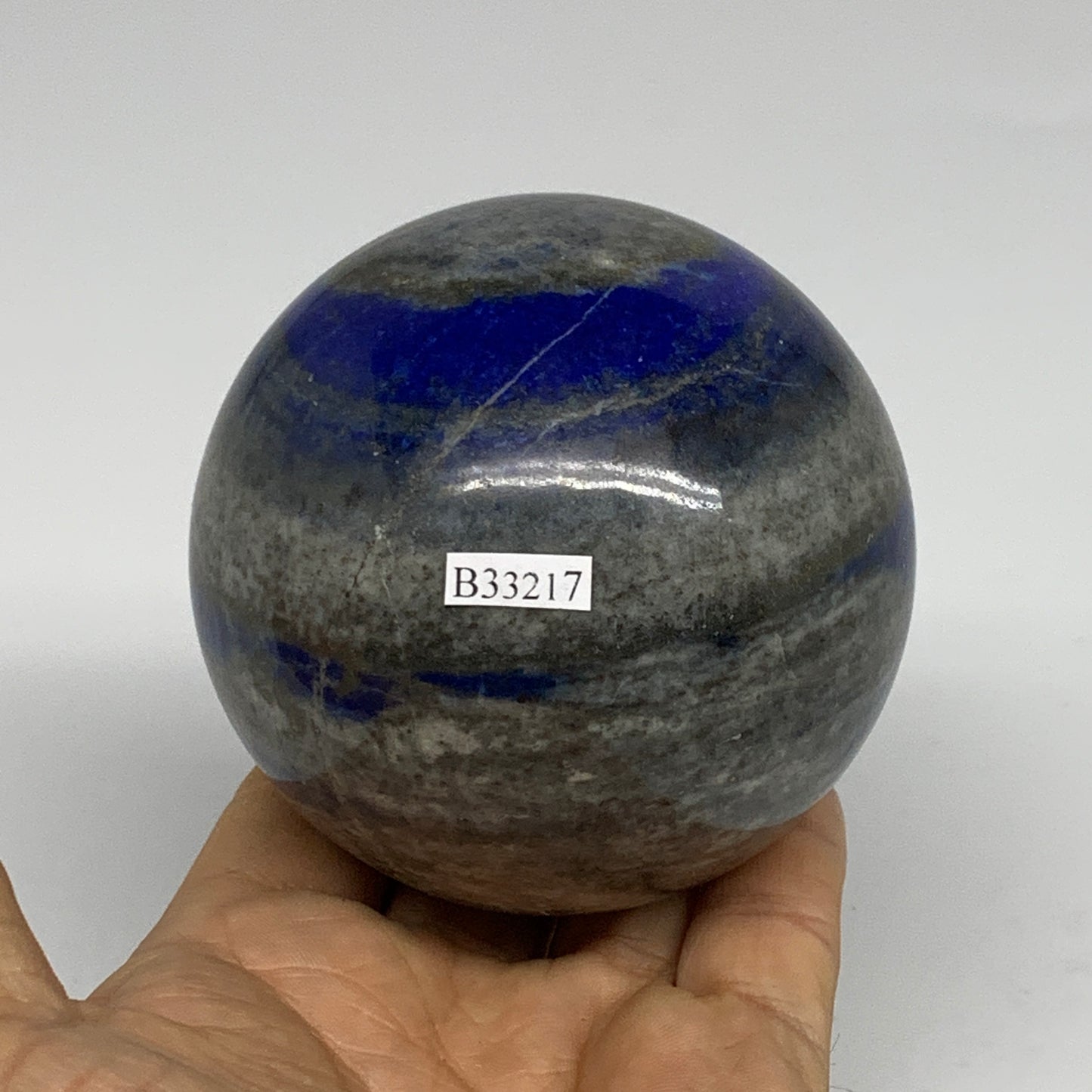 1.68 lbs, 3.1" (78mm), Lapis Lazuli Sphere Ball Gemstone @Afghanistan, B33217