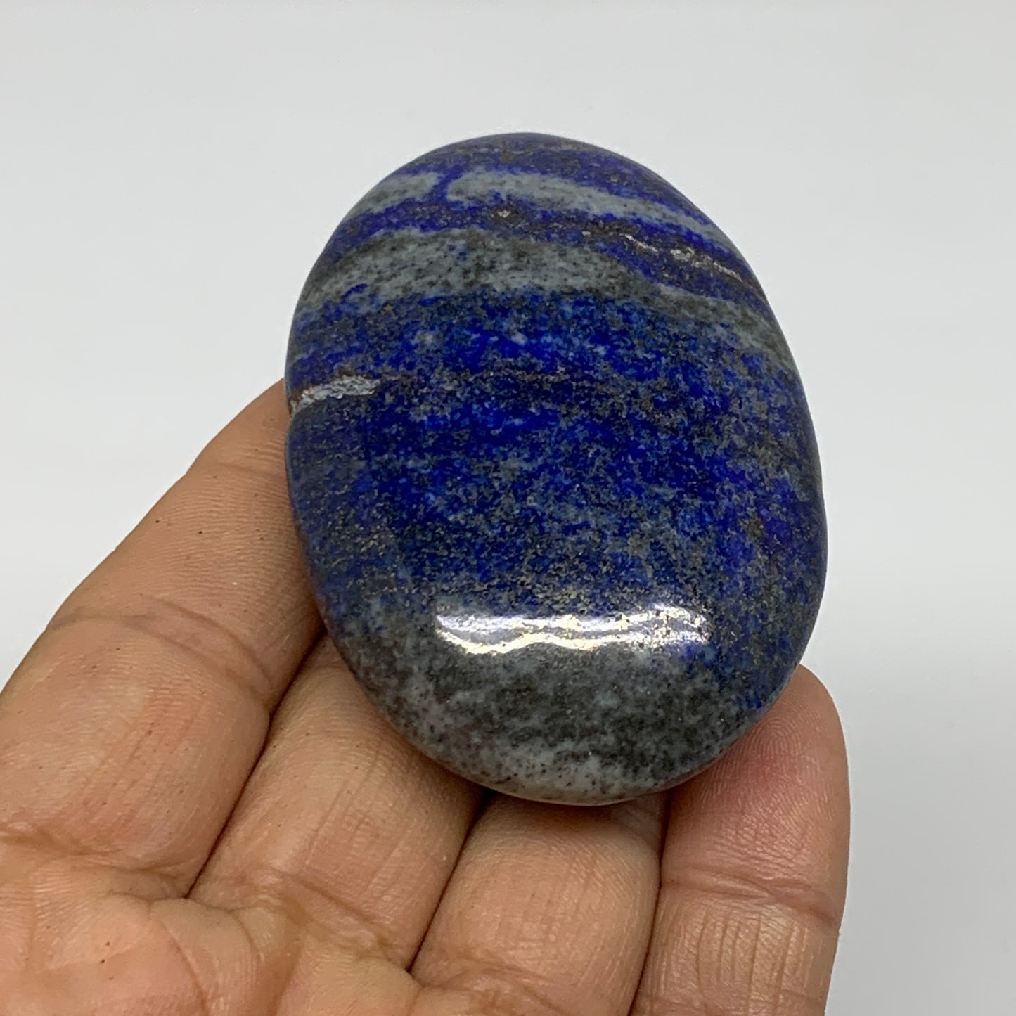 100g, 2.5"x1.7"x0.8", Natural Lapis Lazuli Palm Stone @Afghanistan, B36699