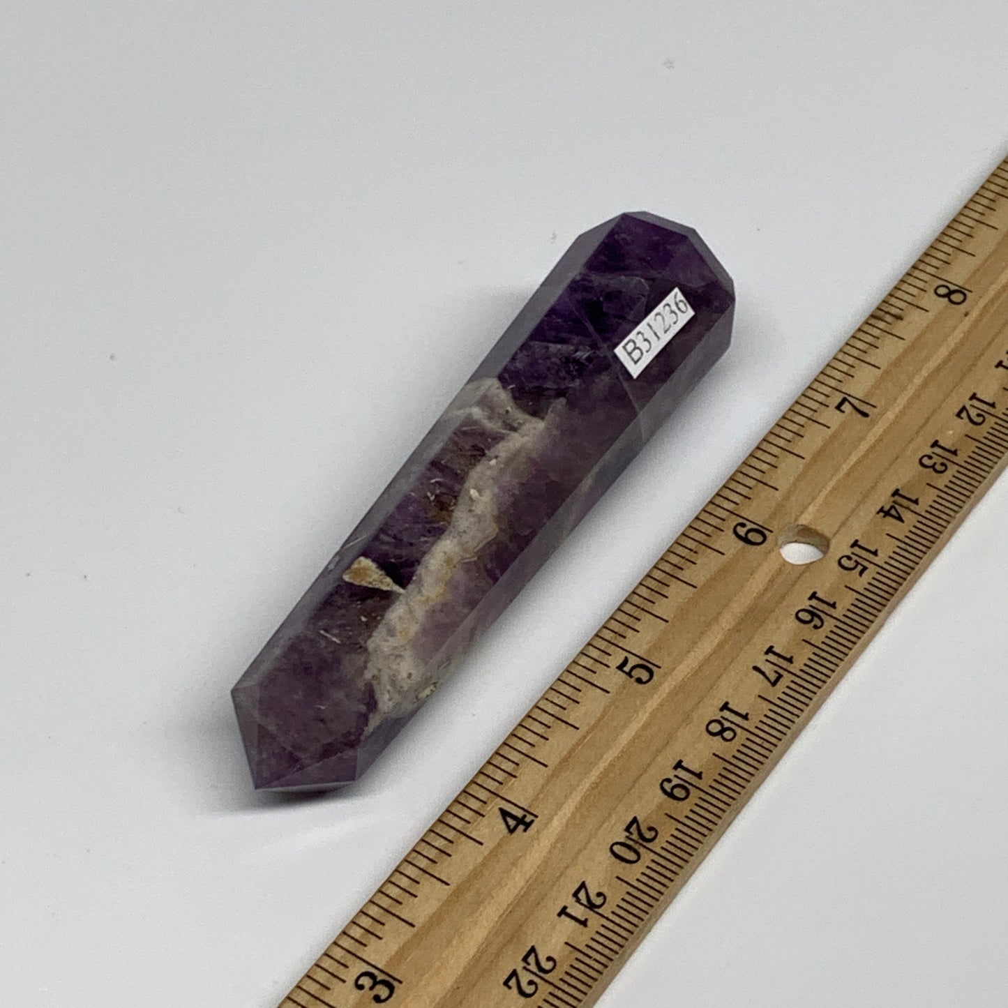72.1g,  3.6"x0.9", Natural Amethyst Tower Point Obelisk @Brazil, B31236