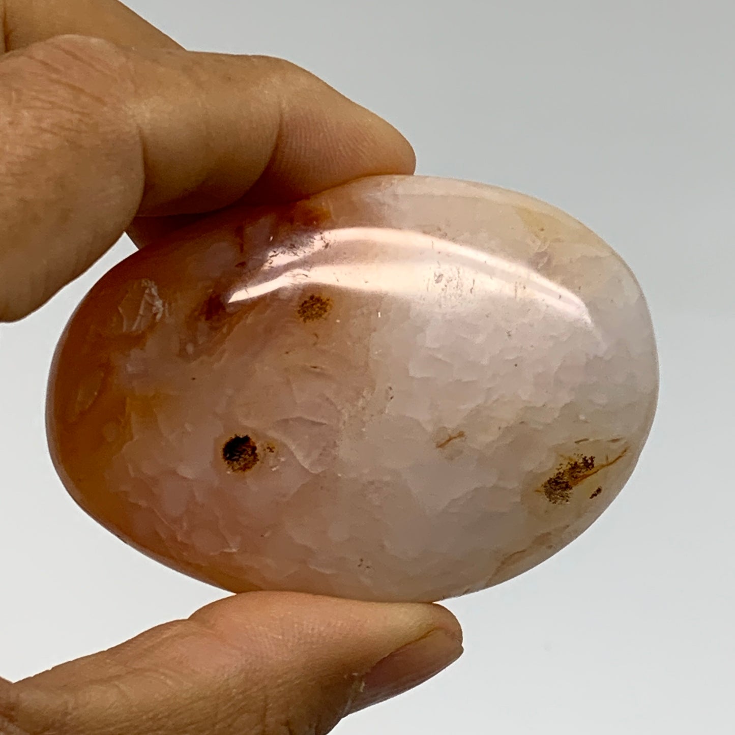 190g, 2.3"-2.5", 2pcs, Red Carnelian Palm-Stone Gem Crystal Polished, B37607