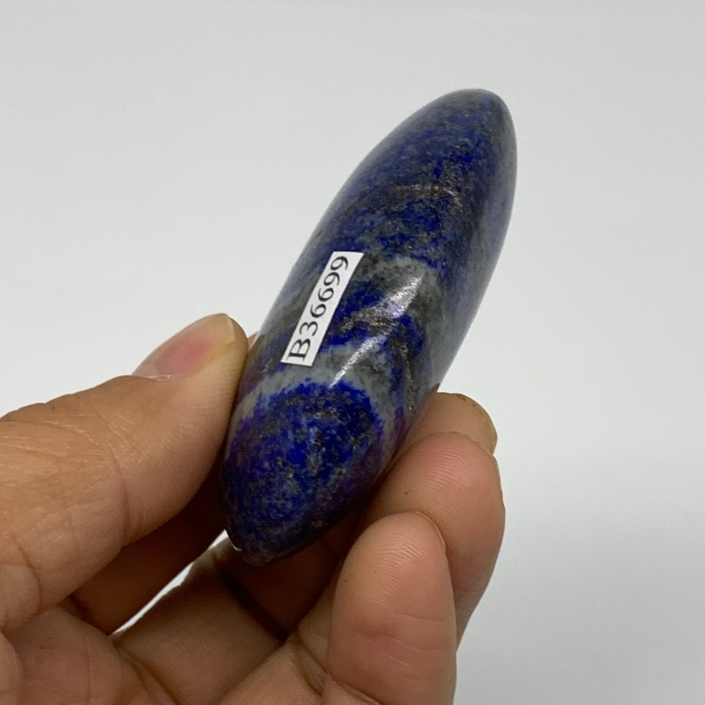 100g, 2.5"x1.7"x0.8", Natural Lapis Lazuli Palm Stone @Afghanistan, B36699