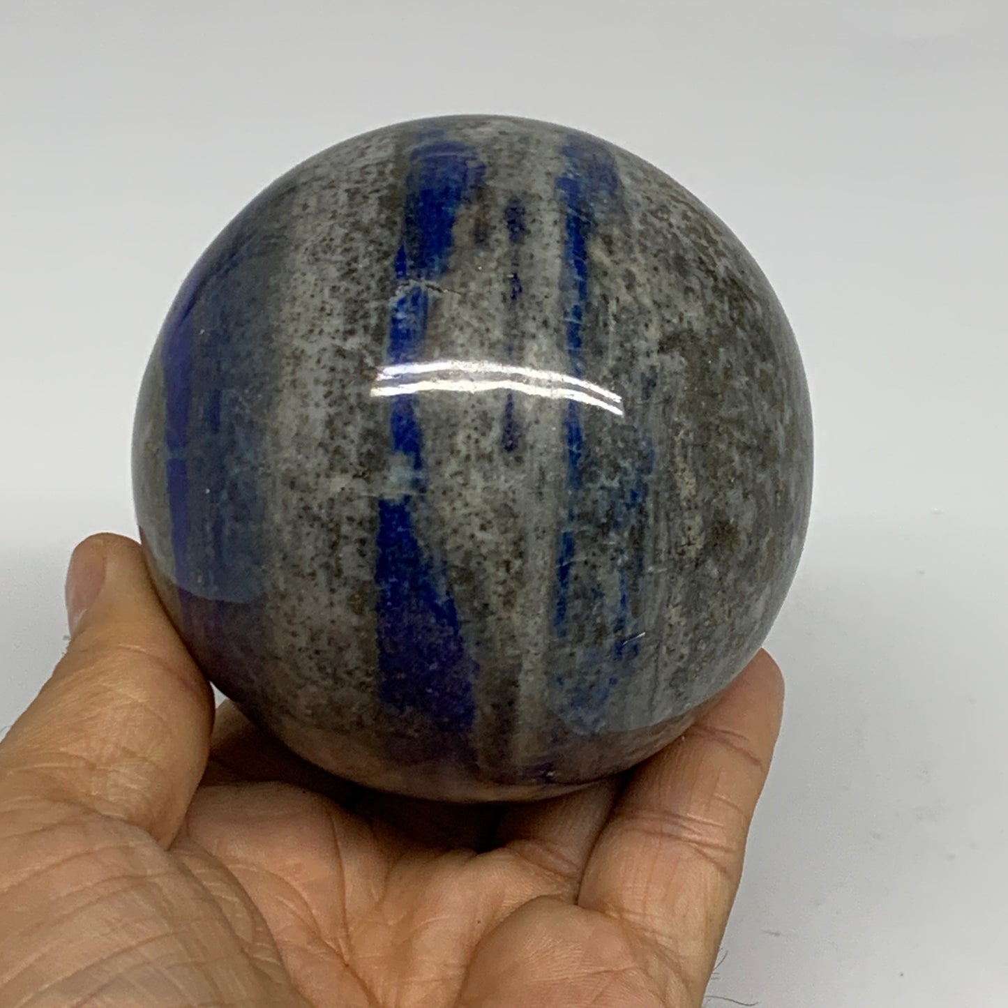 1.68 lbs, 3.1" (78mm), Lapis Lazuli Sphere Ball Gemstone @Afghanistan, B33217