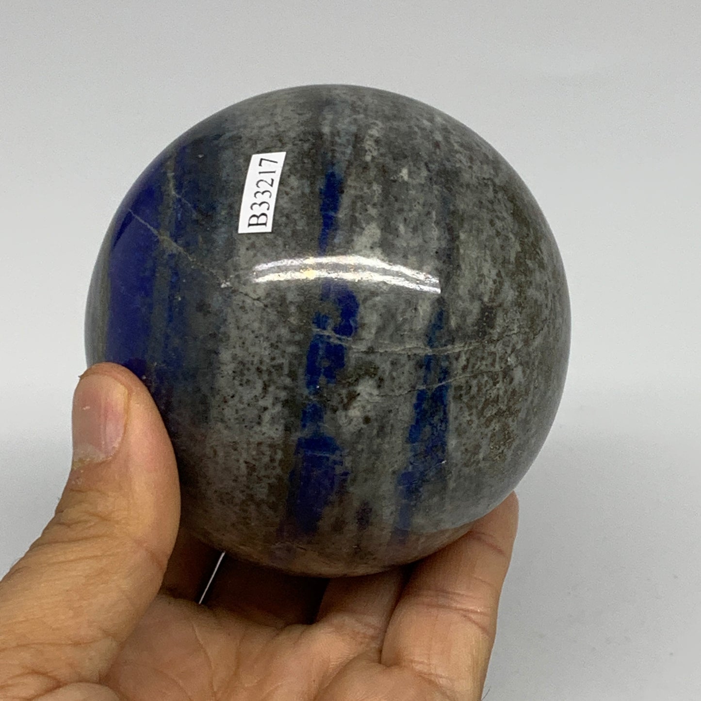 1.68 lbs, 3.1" (78mm), Lapis Lazuli Sphere Ball Gemstone @Afghanistan, B33217