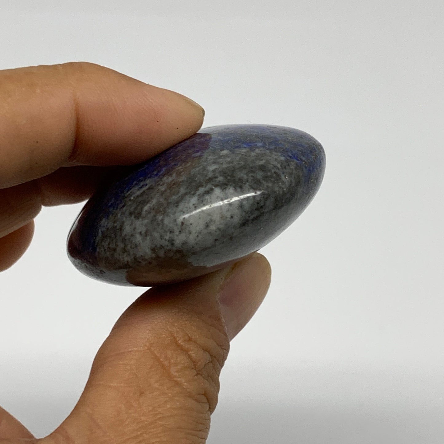 100g, 2.5"x1.7"x0.8", Natural Lapis Lazuli Palm Stone @Afghanistan, B36699