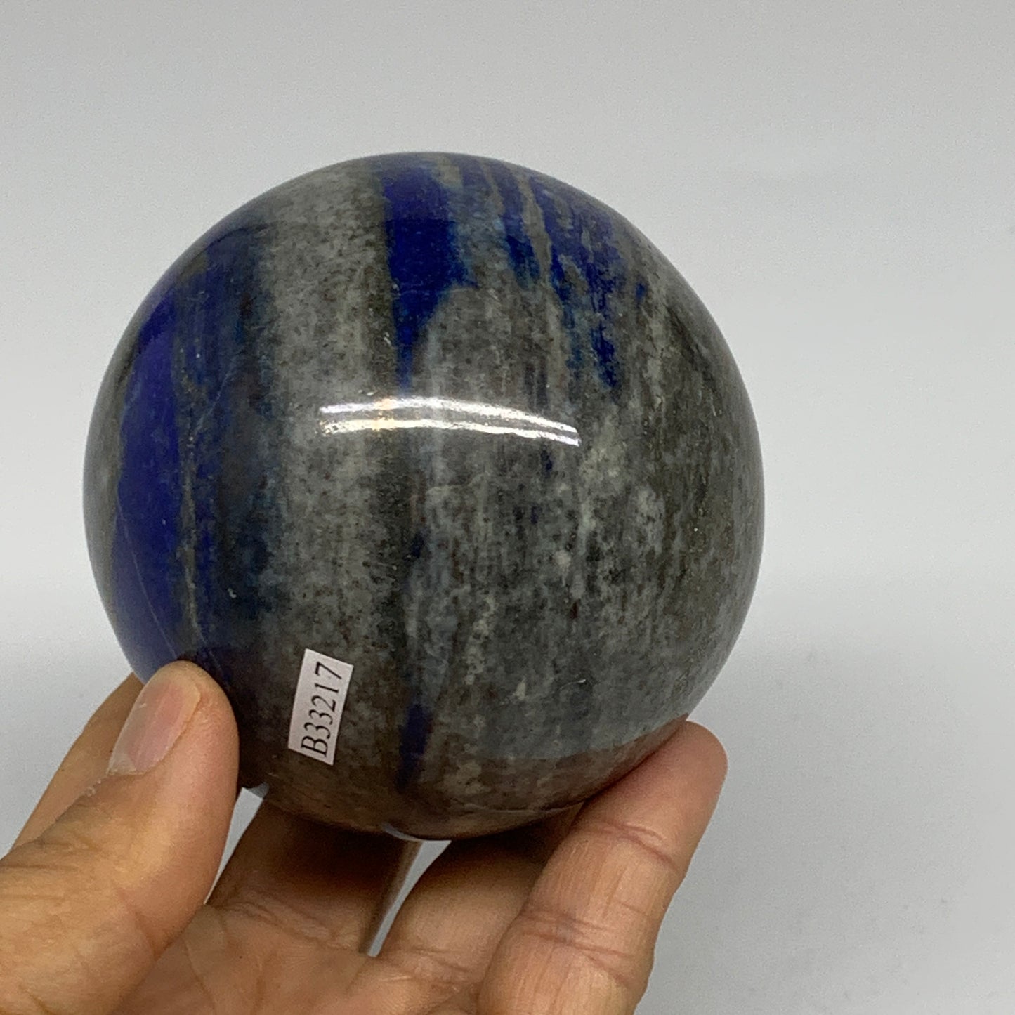 1.68 lbs, 3.1" (78mm), Lapis Lazuli Sphere Ball Gemstone @Afghanistan, B33217