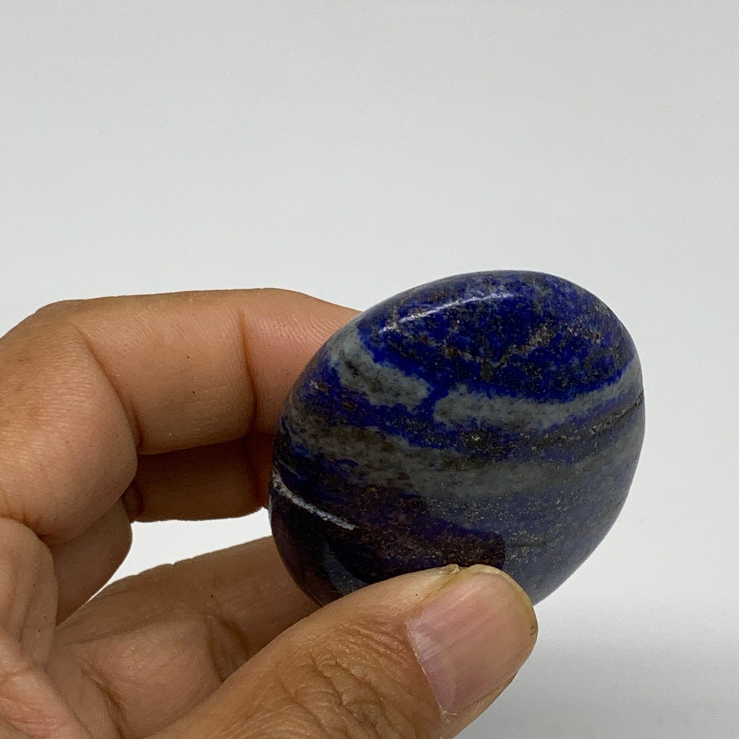 100g, 2.5"x1.7"x0.8", Natural Lapis Lazuli Palm Stone @Afghanistan, B36699