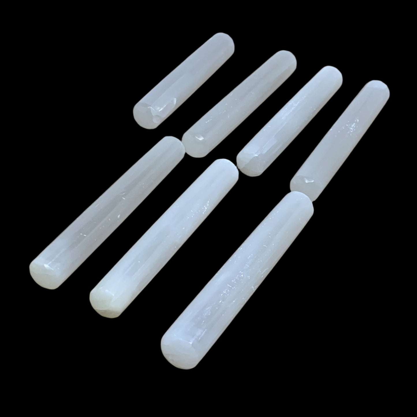 1pcs, 5.3"-6"x23-25mm, Selenite Crystal Wand Point Power White Selenite, B35982