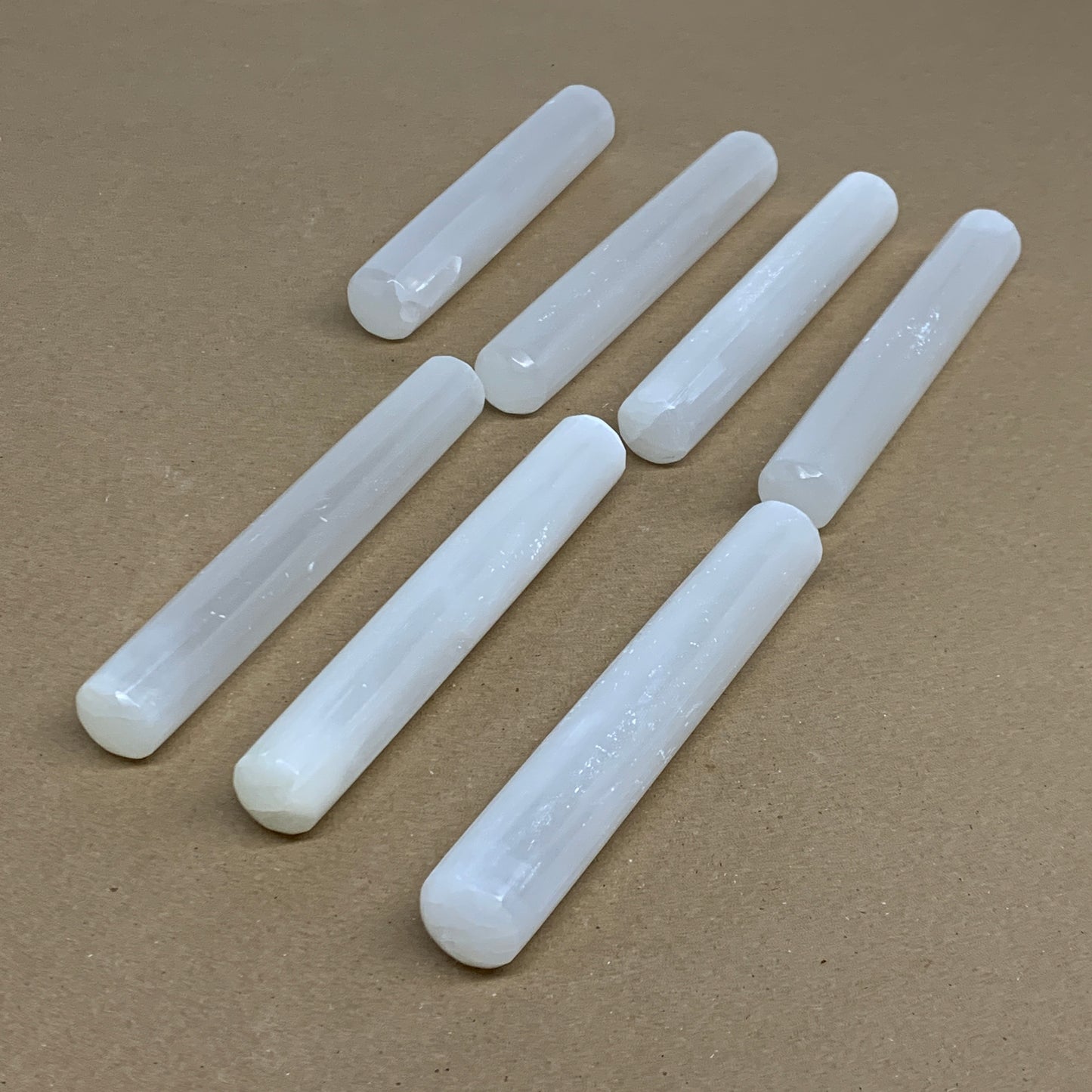 1pcs, 5.3"-6"x23-25mm, Selenite Crystal Wand Point Power White Selenite, B35982