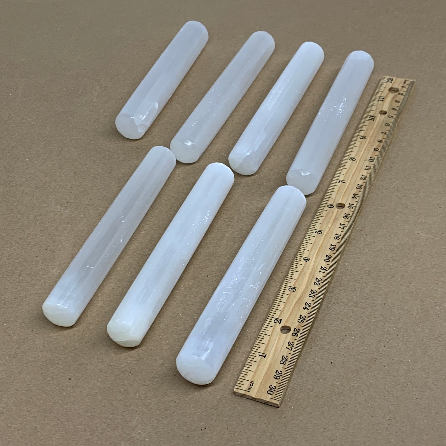 1pcs, 5.3"-6"x23-25mm, Selenite Crystal Wand Point Power White Selenite, B35982