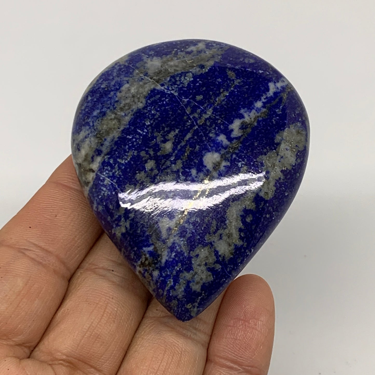 112.2g, 2.7"x2.1"x0.9", Natural Lapis Lazuli Palm Stone @Afghanistan, B36700