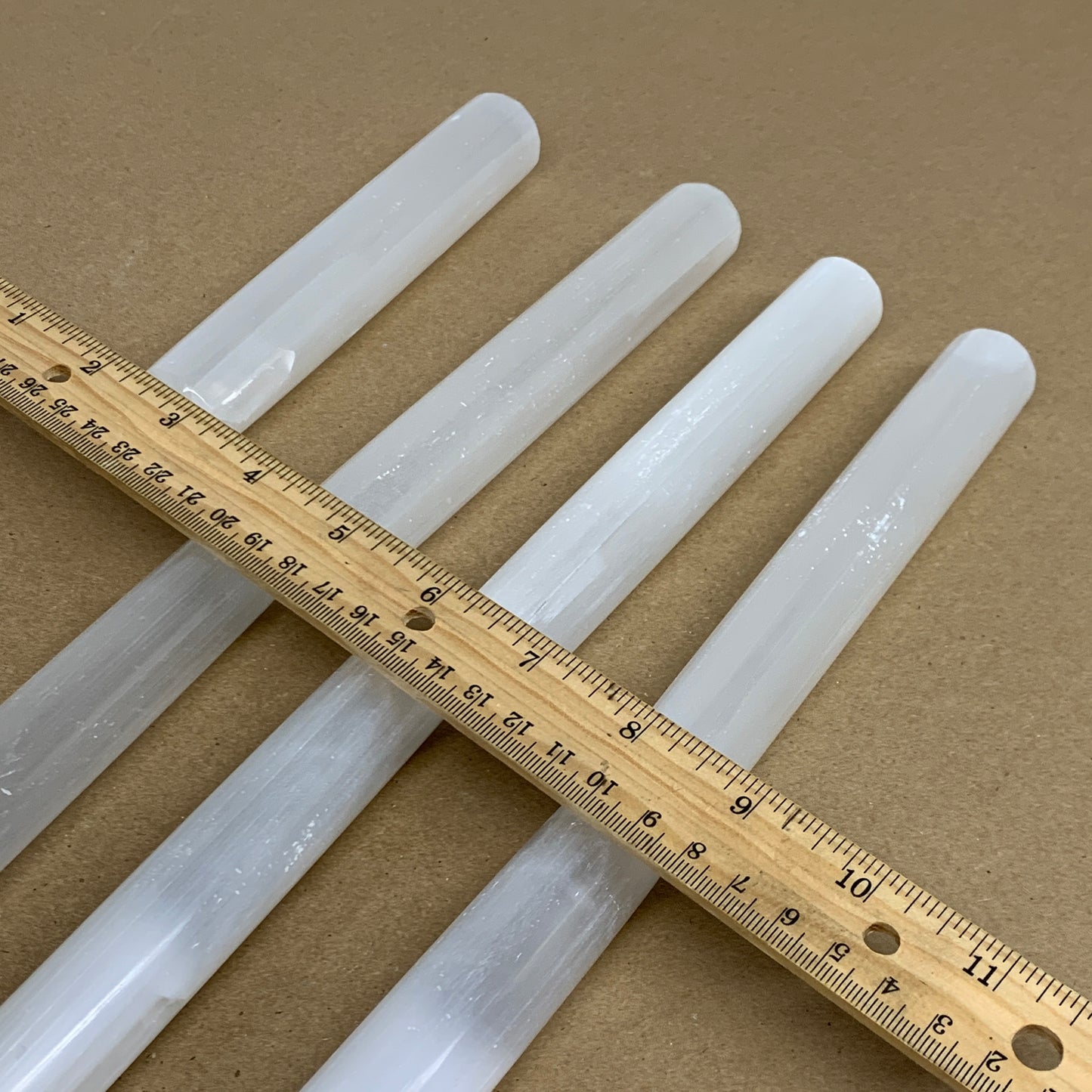 1pcs, 5.3"-6"x23-25mm, Selenite Crystal Wand Point Power White Selenite, B35982
