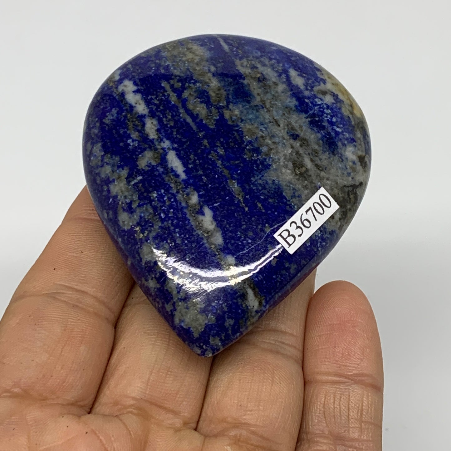 112.2g, 2.7"x2.1"x0.9", Natural Lapis Lazuli Palm Stone @Afghanistan, B36700