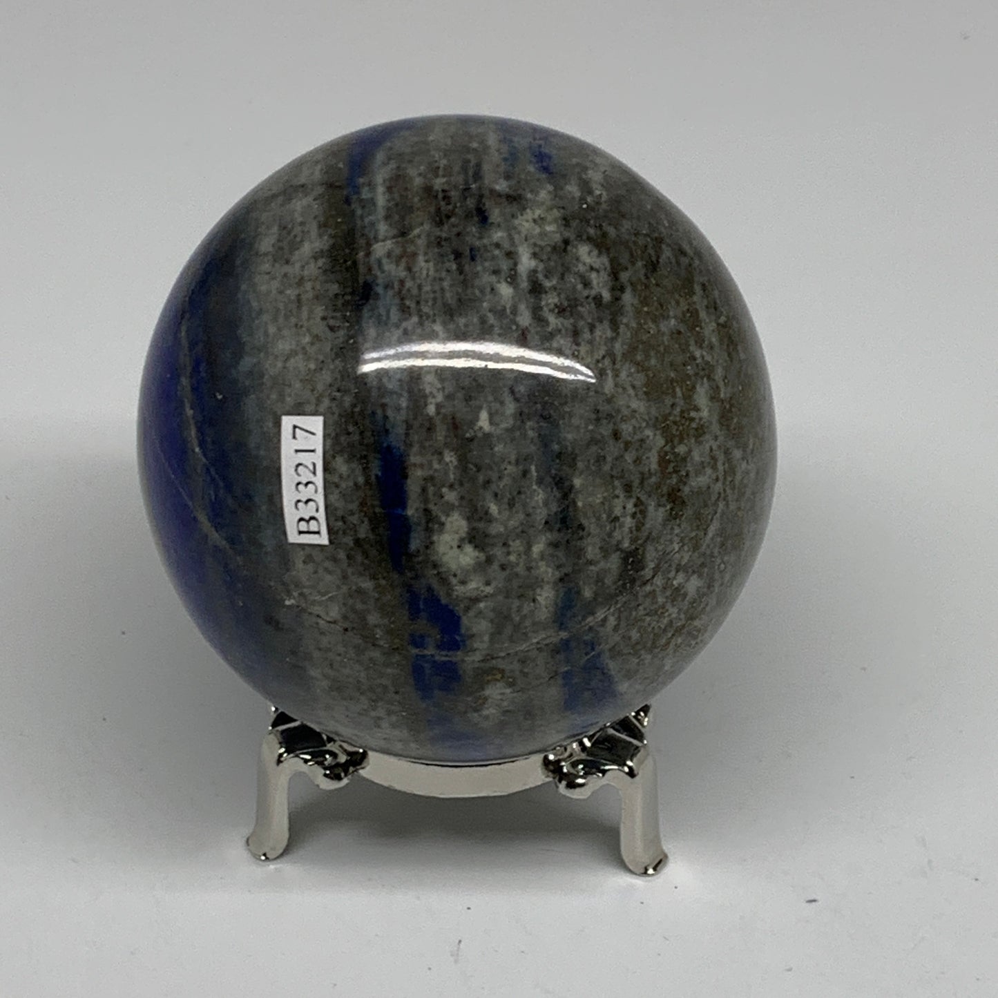 1.68 lbs, 3.1" (78mm), Lapis Lazuli Sphere Ball Gemstone @Afghanistan, B33217