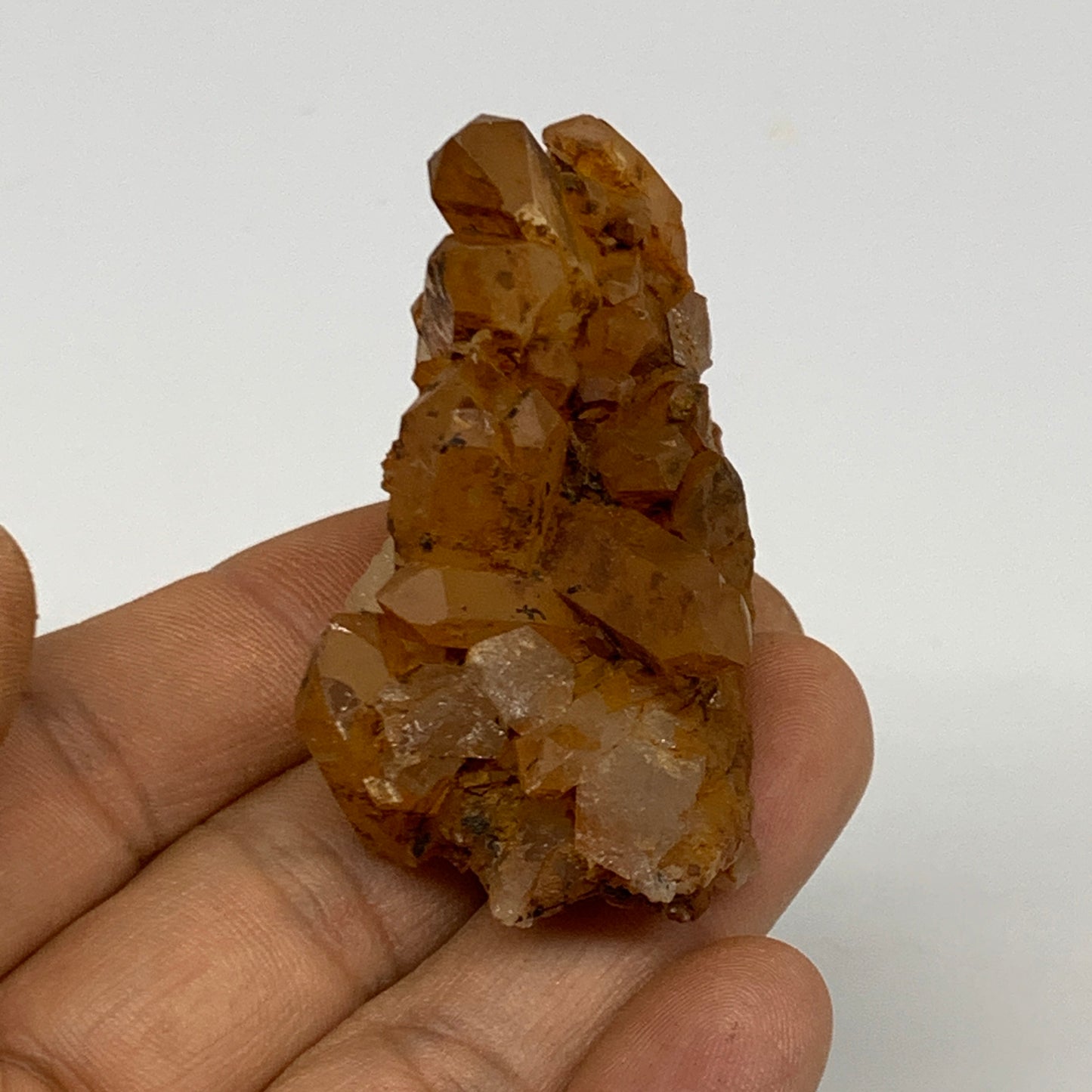 51.1g, 2.3"x1.8"x1.2", Orange Quartz Cluster Crystal Terminated @Brazil, B28925