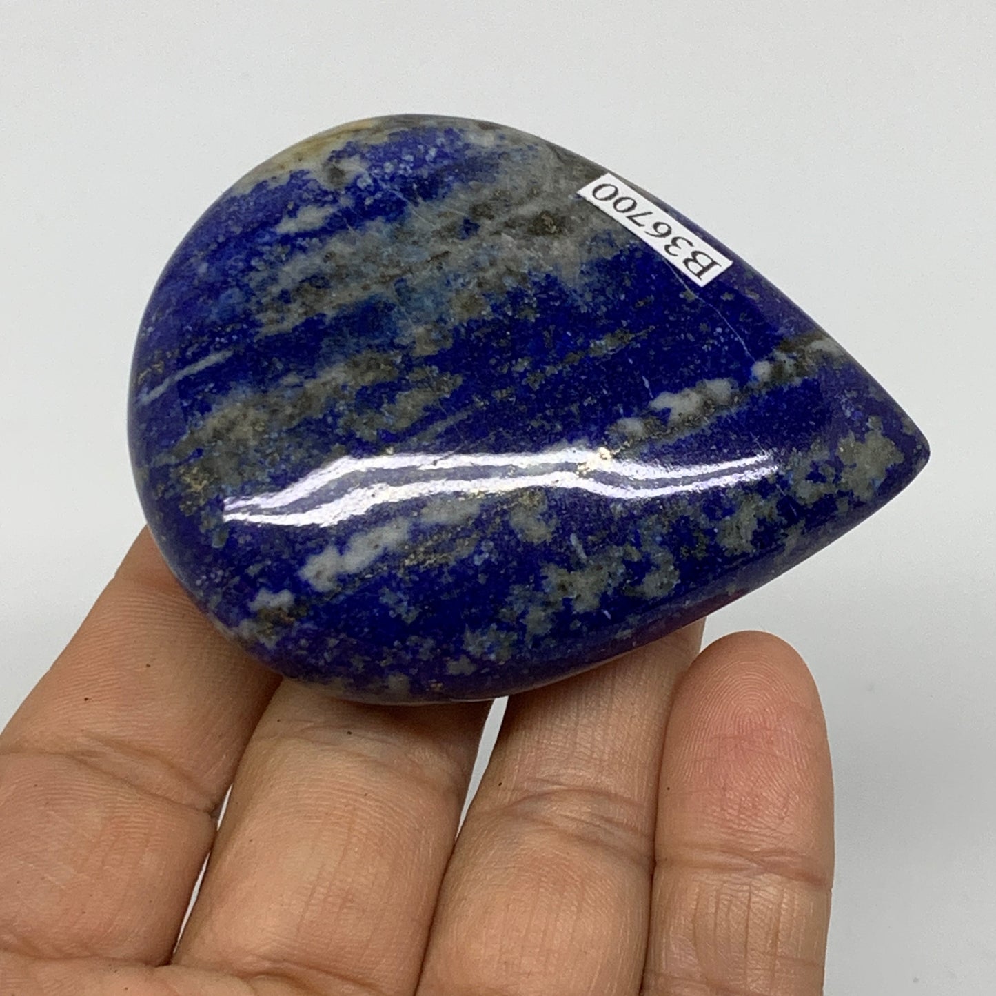 112.2g, 2.7"x2.1"x0.9", Natural Lapis Lazuli Palm Stone @Afghanistan, B36700
