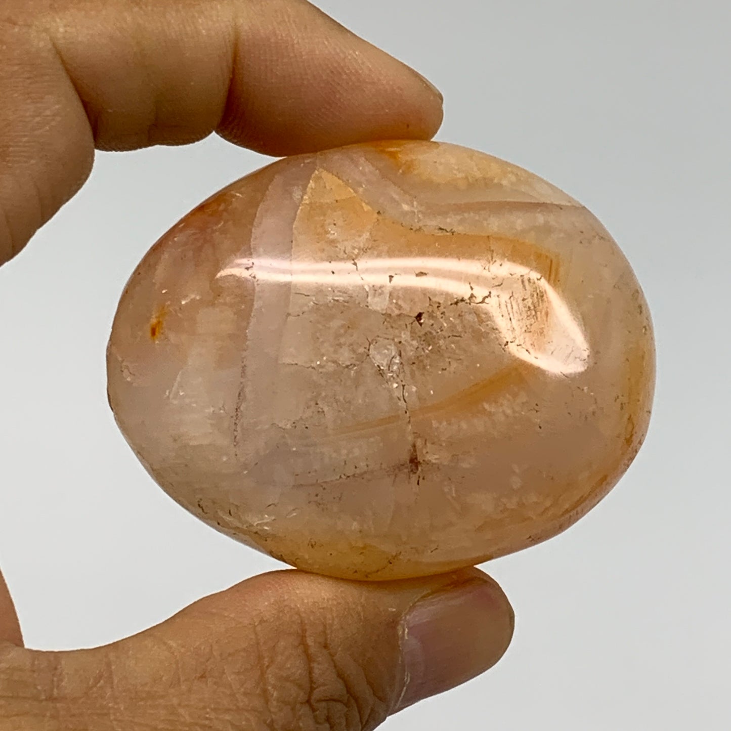 189.9g, 2.1"-2.1", 2pcs, Red Carnelian Palm-Stone Gem Crystal Polished, B37608