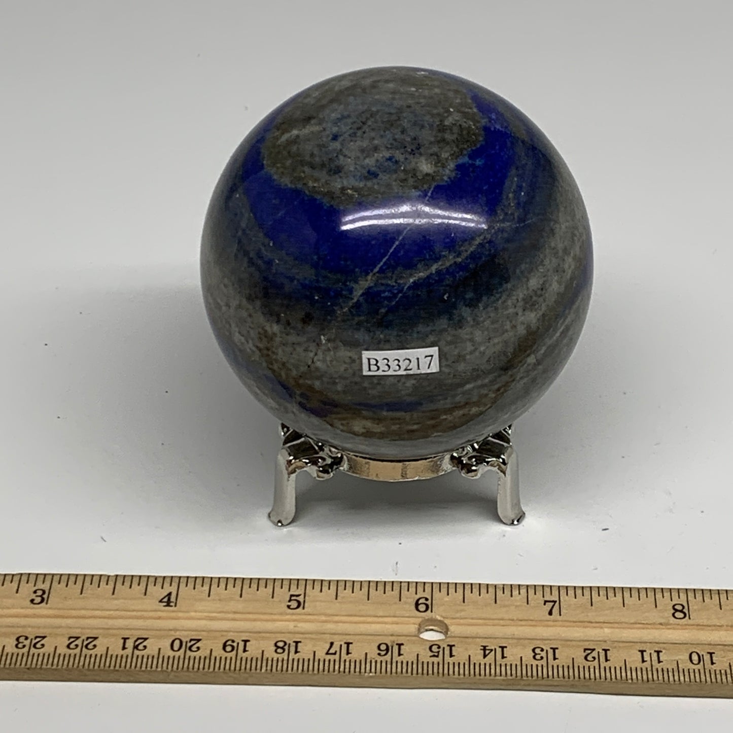 1.68 lbs, 3.1" (78mm), Lapis Lazuli Sphere Ball Gemstone @Afghanistan, B33217