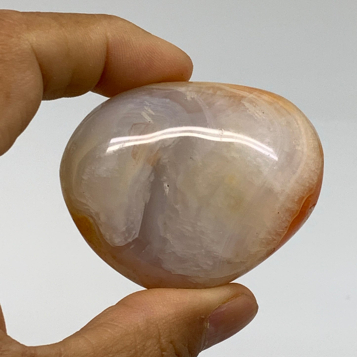 189.9g, 2.1"-2.1", 2pcs, Red Carnelian Palm-Stone Gem Crystal Polished, B37608