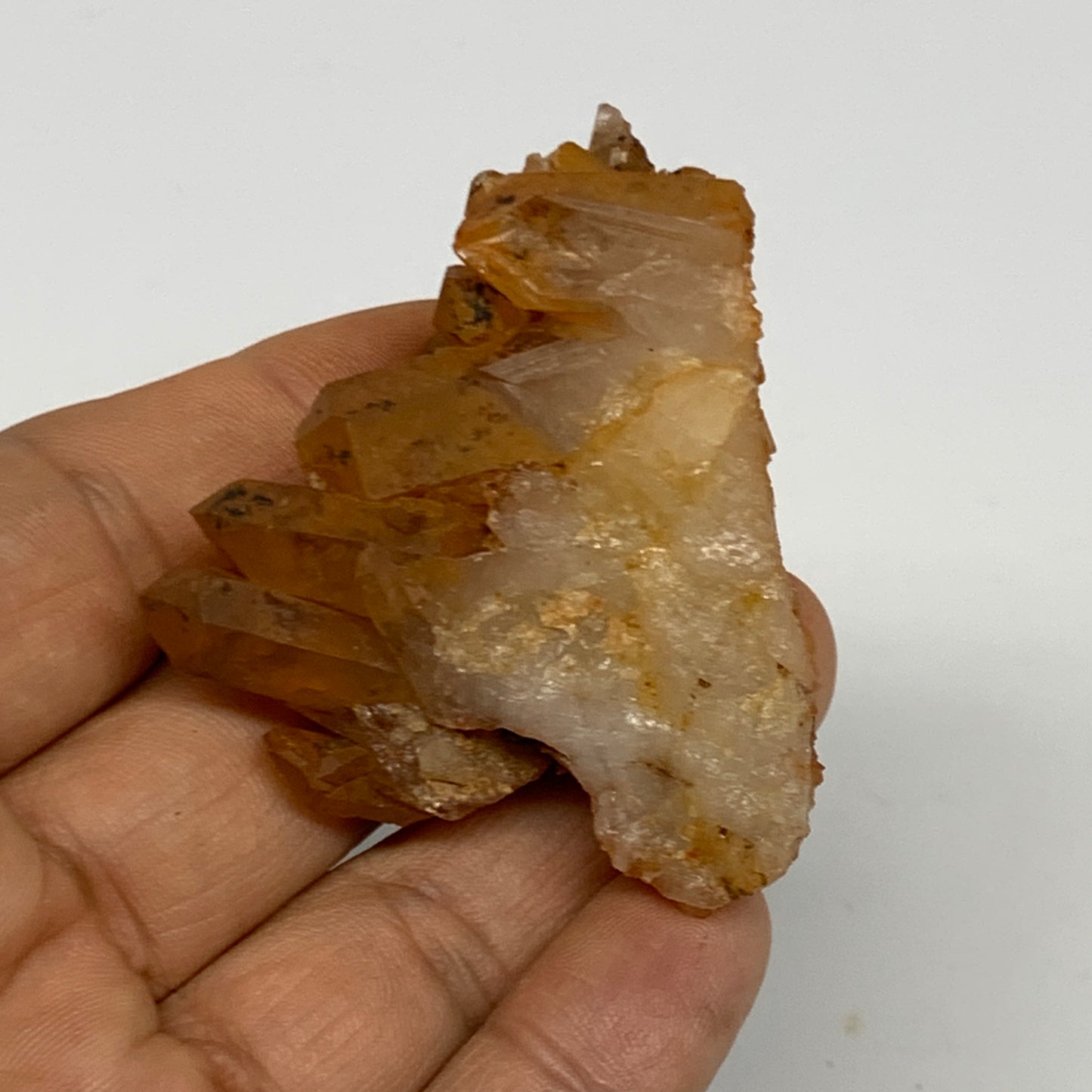51.1g, 2.3"x1.8"x1.2", Orange Quartz Cluster Crystal Terminated @Brazil, B28925