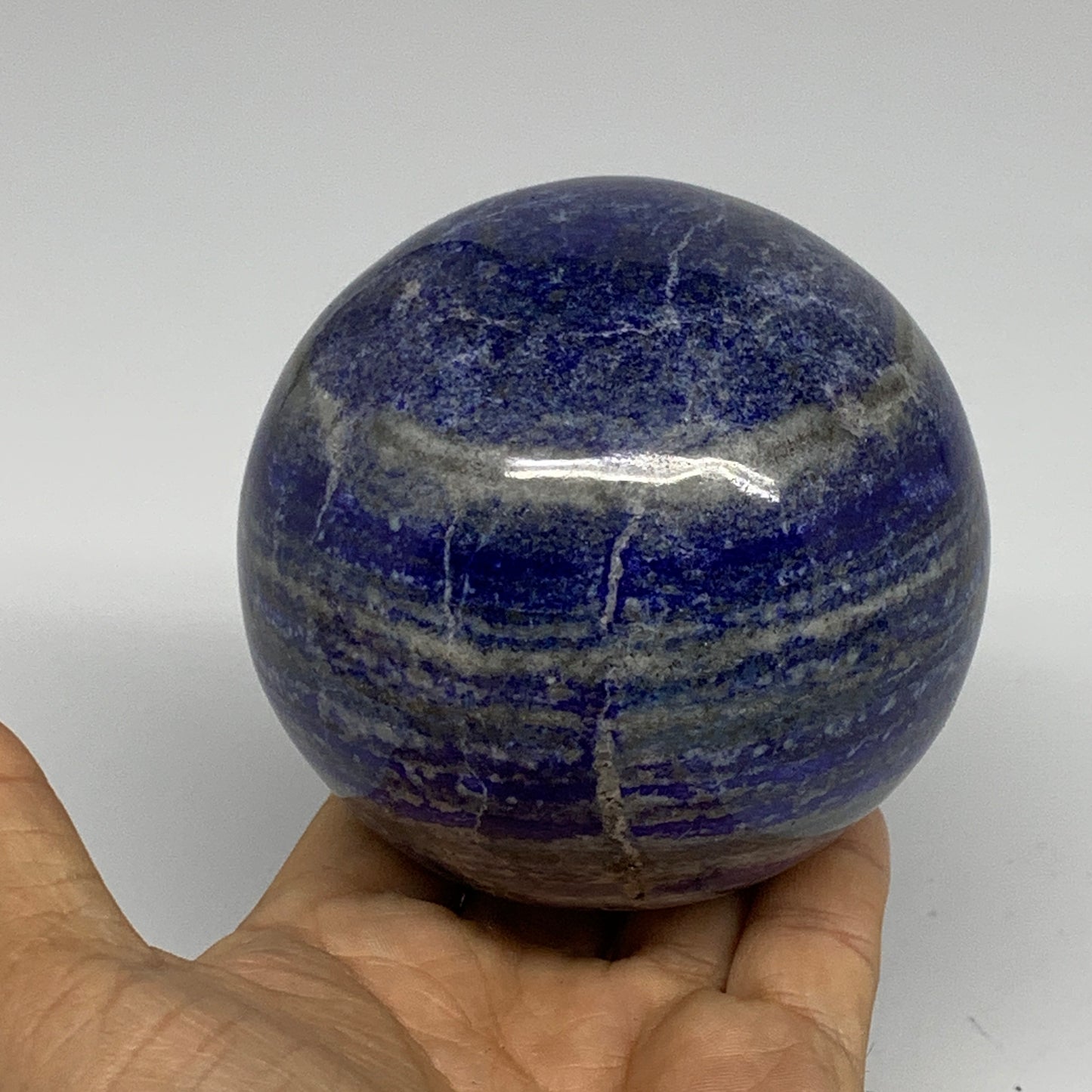 2.3 lbs, 3.4" (86mm), Lapis Lazuli Sphere Ball Gemstone @Afghanistan, B33218