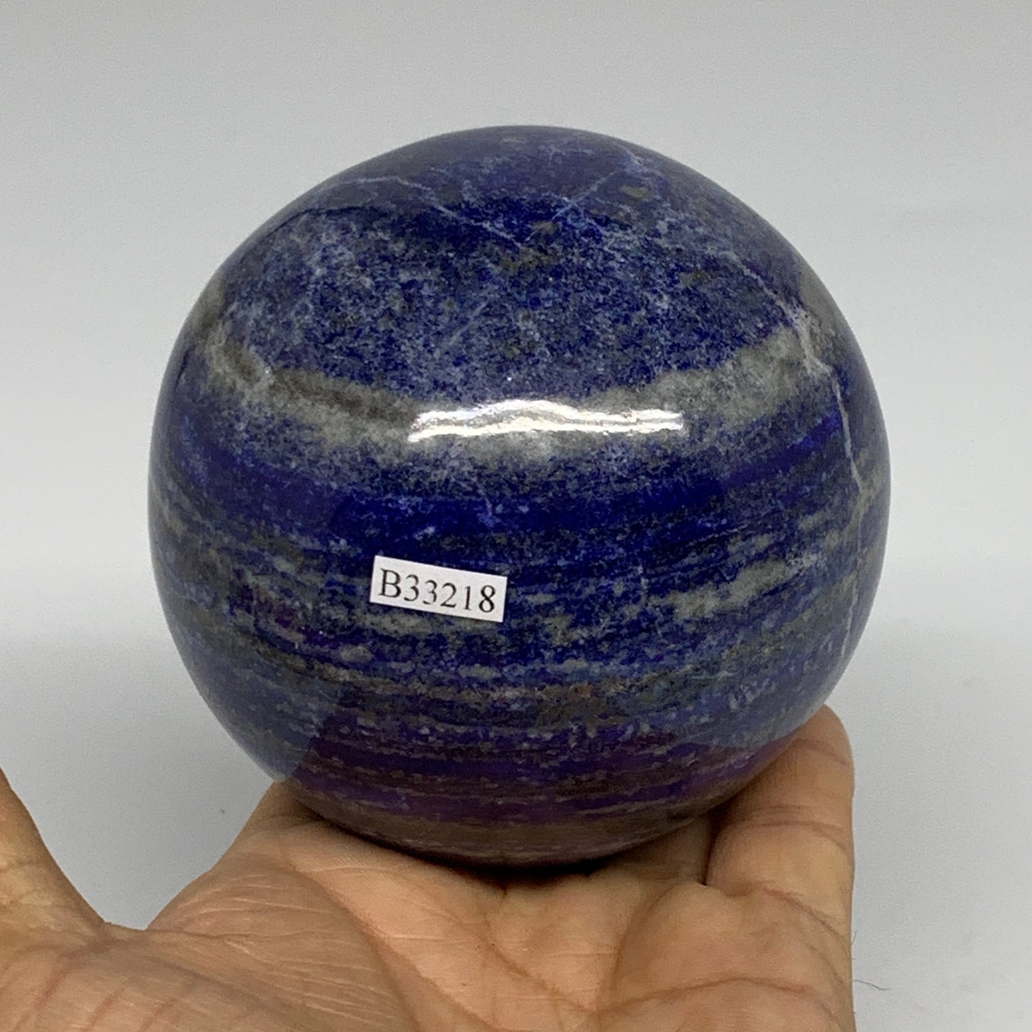 2.3 lbs, 3.4" (86mm), Lapis Lazuli Sphere Ball Gemstone @Afghanistan, B33218