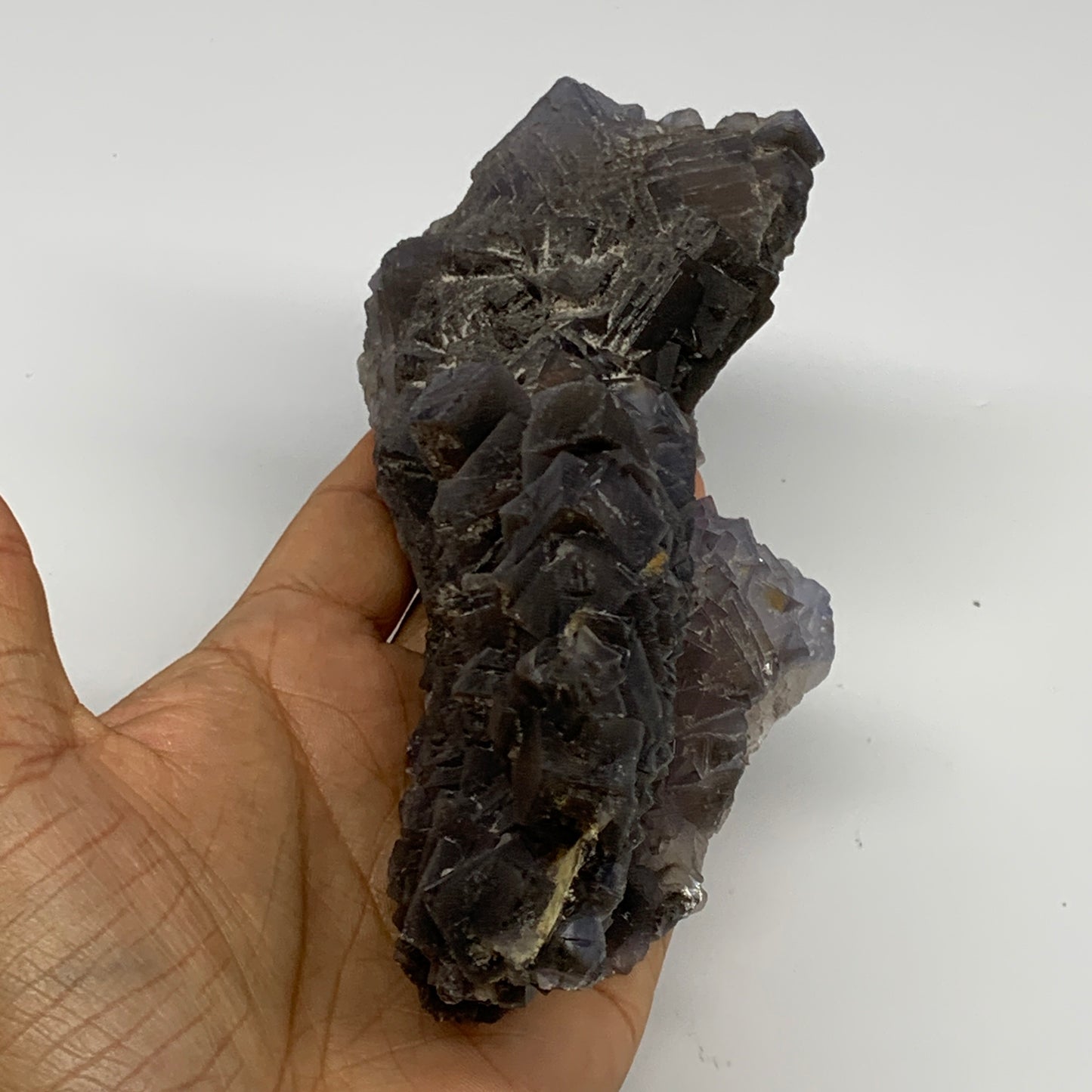 1.3 lbs, 6.25"x2.4"x2.5", Purple Fluorite Crystal Mineral Specimens @Pakistan, B