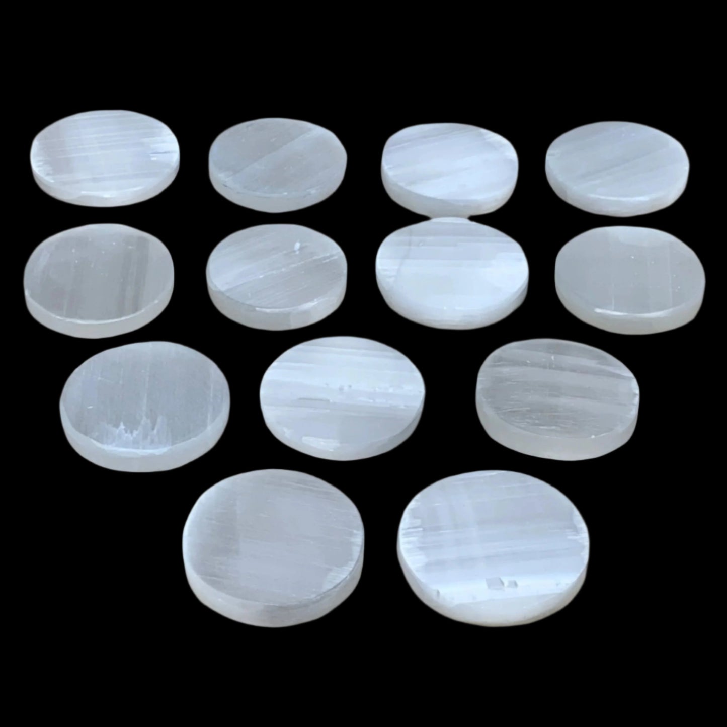 1pcs, 2"x0.4", 40g-50g, Selenite Crystal Round Disc Shape, B35983