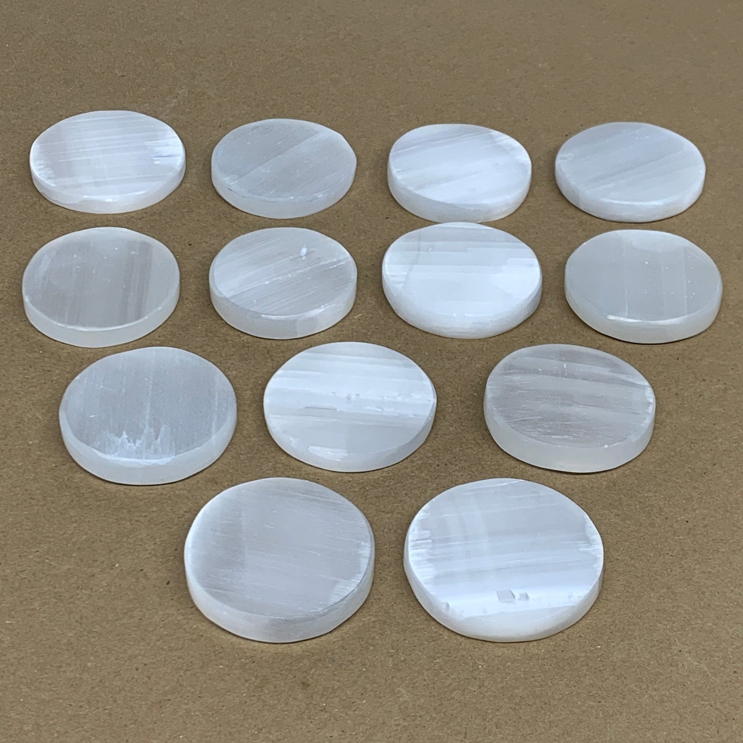 1pcs, 2"x0.4", 40g-50g, Selenite Crystal Round Disc Shape, B35983