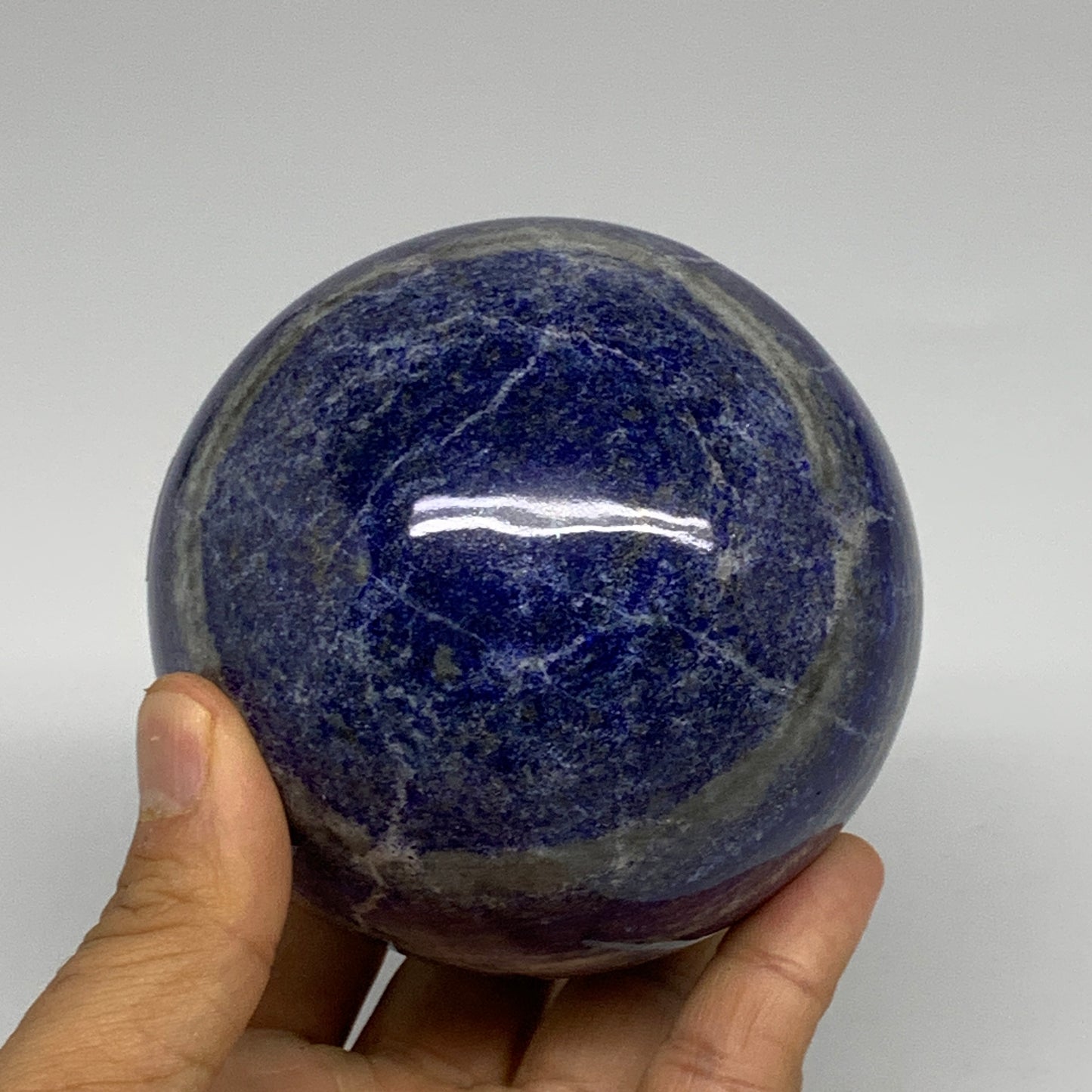 2.3 lbs, 3.4" (86mm), Lapis Lazuli Sphere Ball Gemstone @Afghanistan, B33218