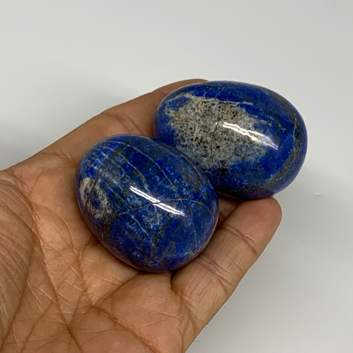 167.8g, 1.6"-1.8", 2pcs, Natural Lapis Lazuli Egg Polished @Afghanistan, B30400