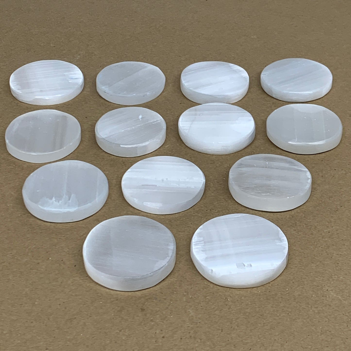 1pcs, 2"x0.4", 40g-50g, Selenite Crystal Round Disc Shape, B35983