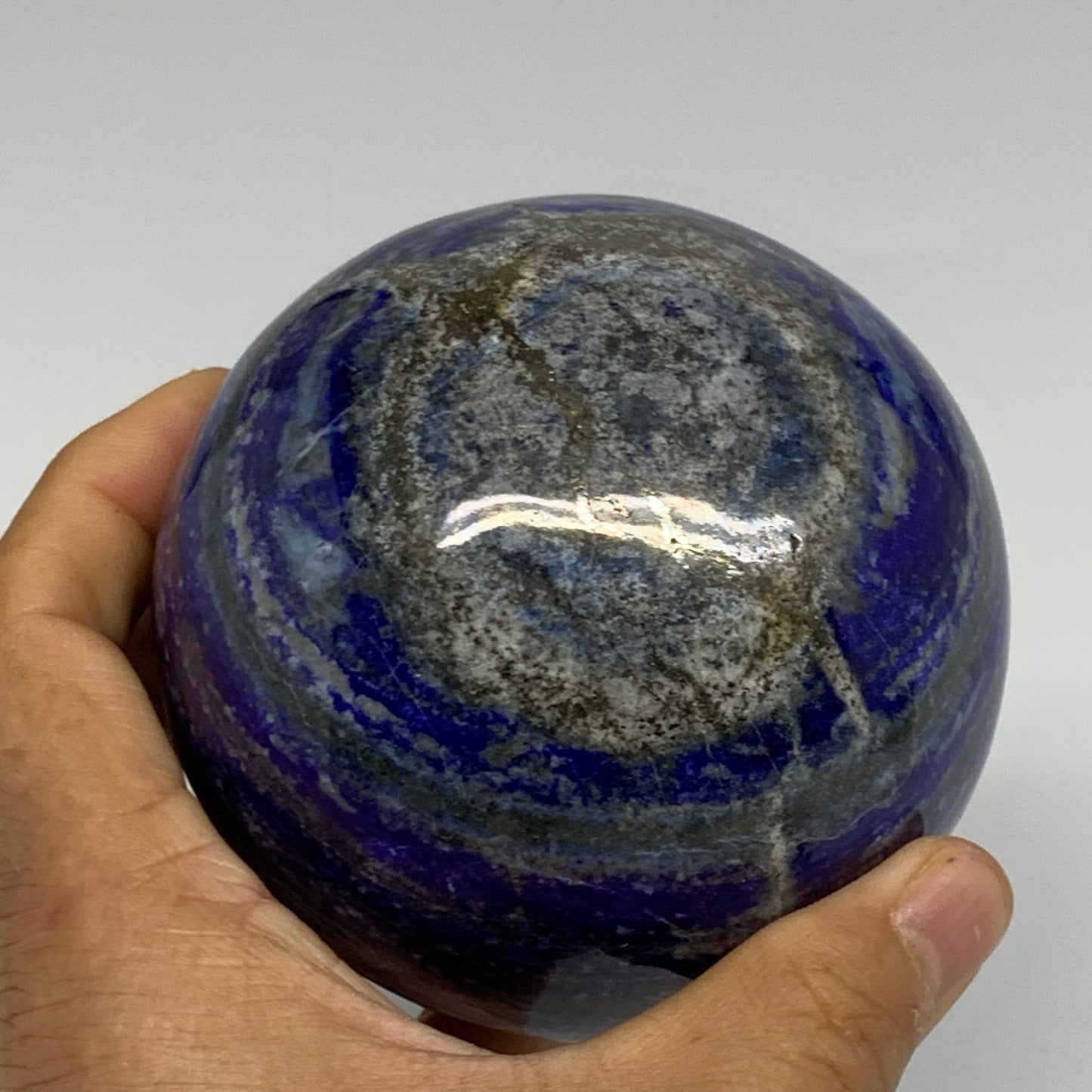 2.3 lbs, 3.4" (86mm), Lapis Lazuli Sphere Ball Gemstone @Afghanistan, B33218