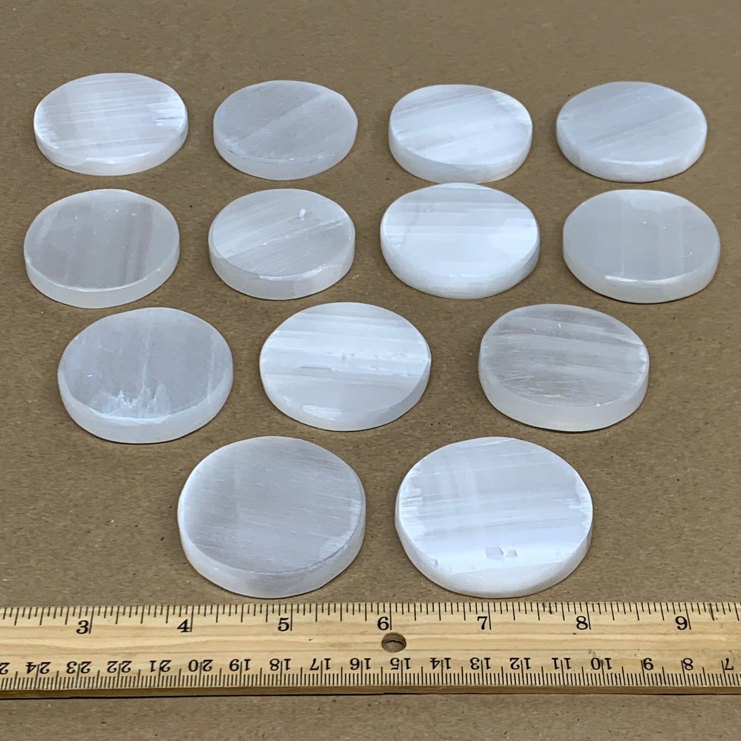 1pcs, 2"x0.4", 40g-50g, Selenite Crystal Round Disc Shape, B35983
