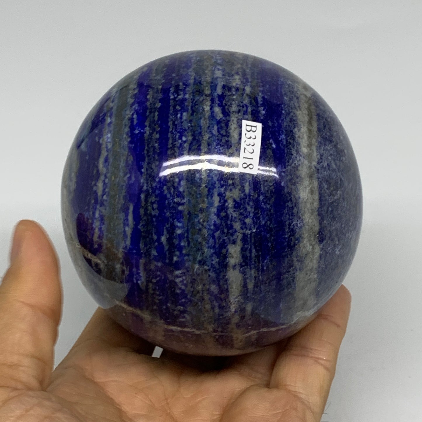 2.3 lbs, 3.4" (86mm), Lapis Lazuli Sphere Ball Gemstone @Afghanistan, B33218